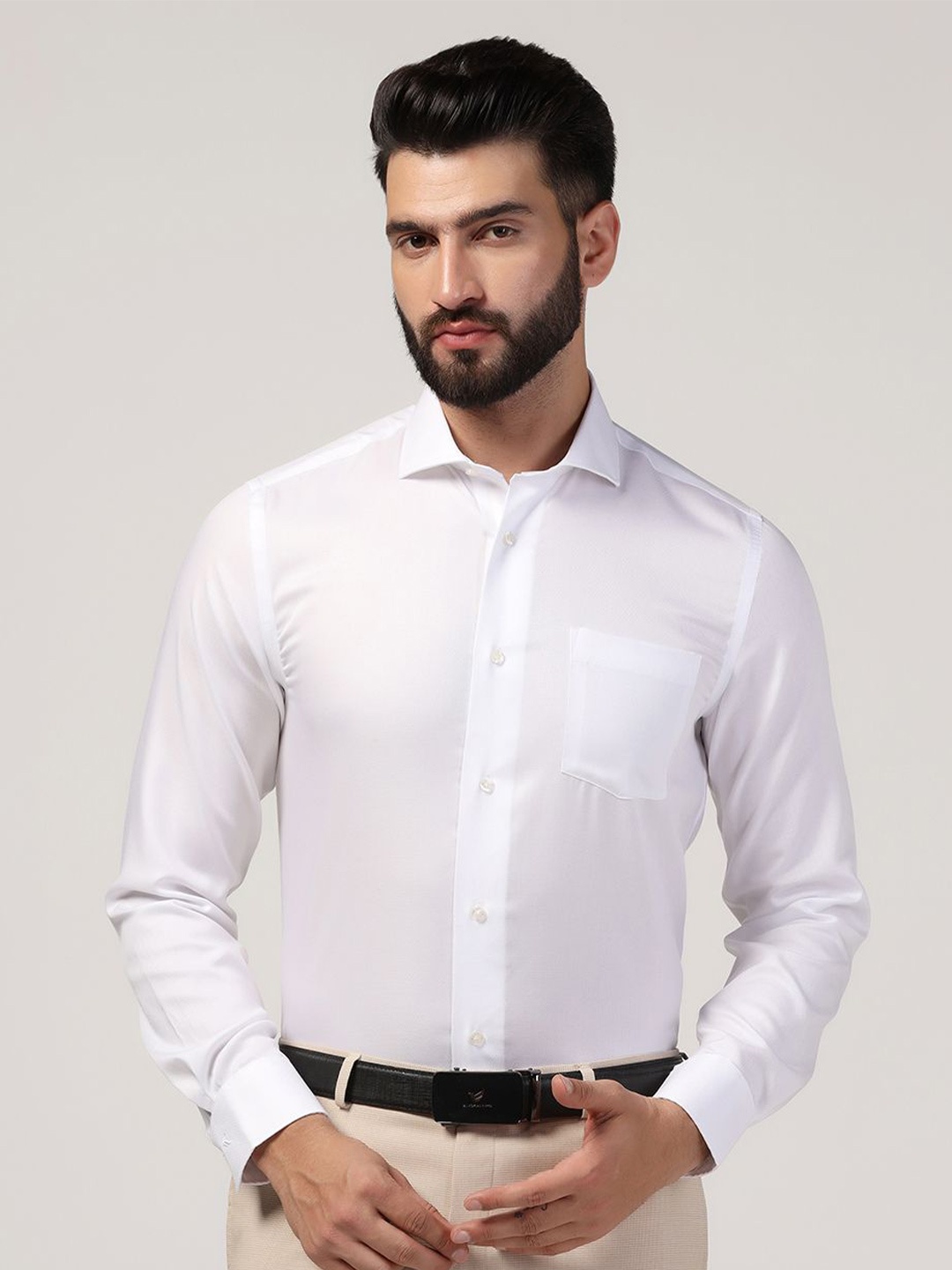 

Blackberrys Straight Slim Fit Cotton Formal Shirt, White