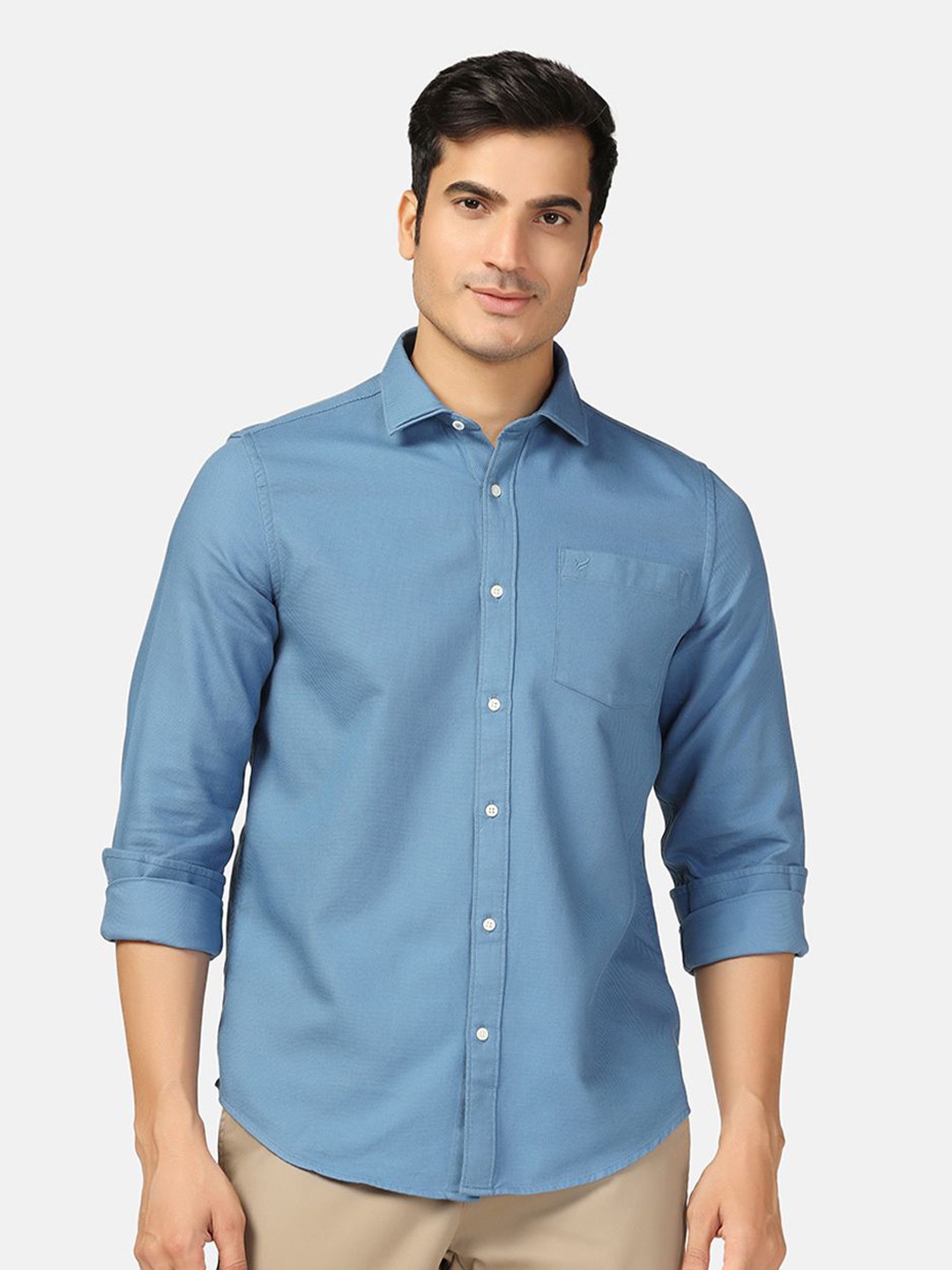 

Blackberrys Straight Slim Fit Cotton Casual Shirt, Blue