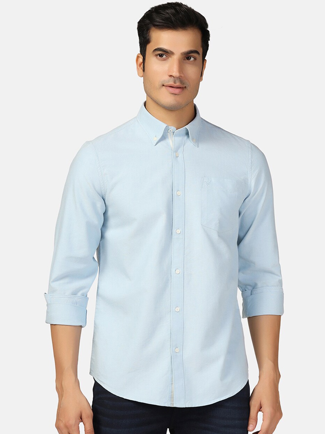 

Blackberrys Straight Slim Fit Cotton Casual Shirt, Blue