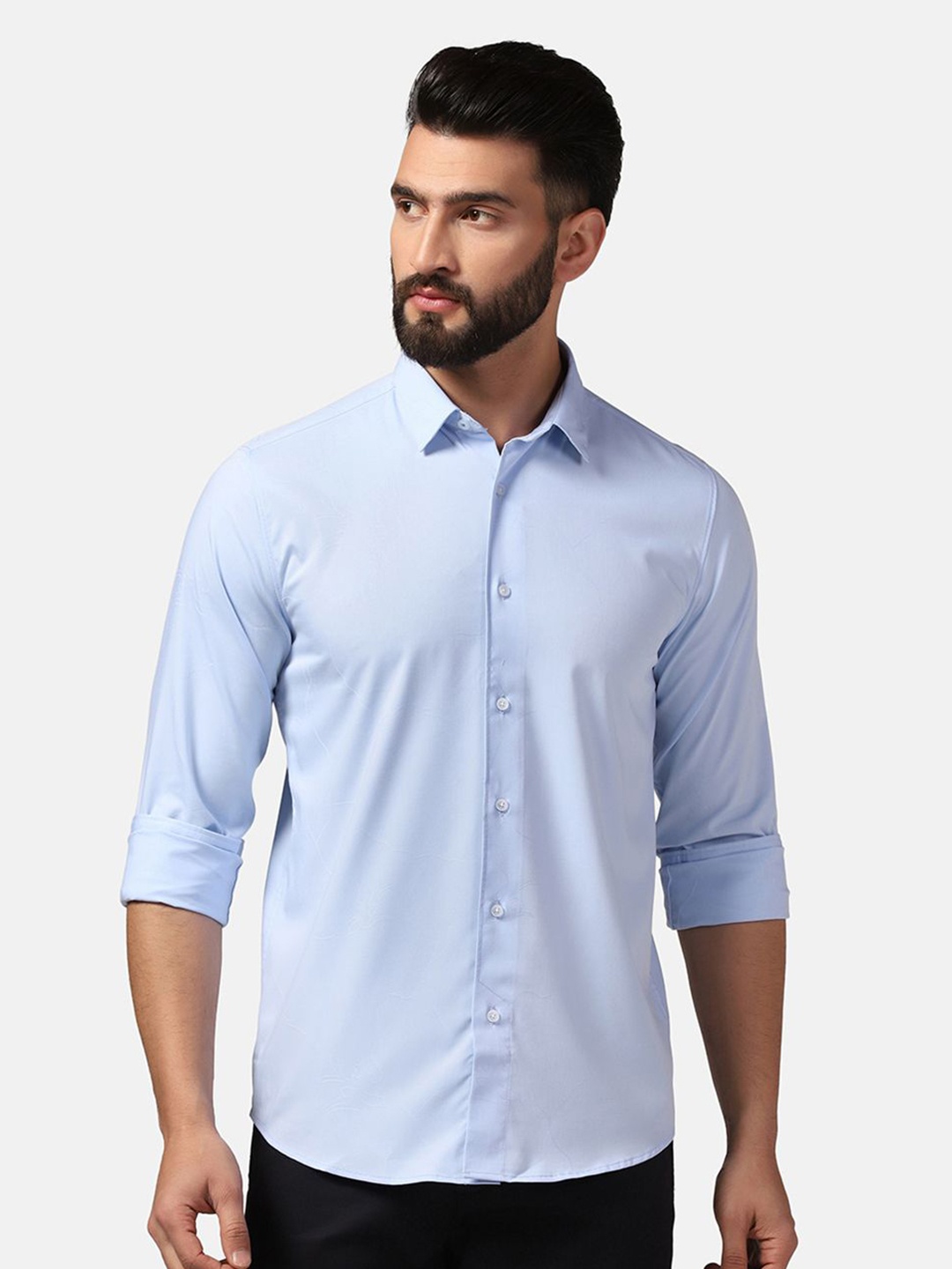 

Blackberrys Straight Slim Fit Cotton Casual Shirt, Blue