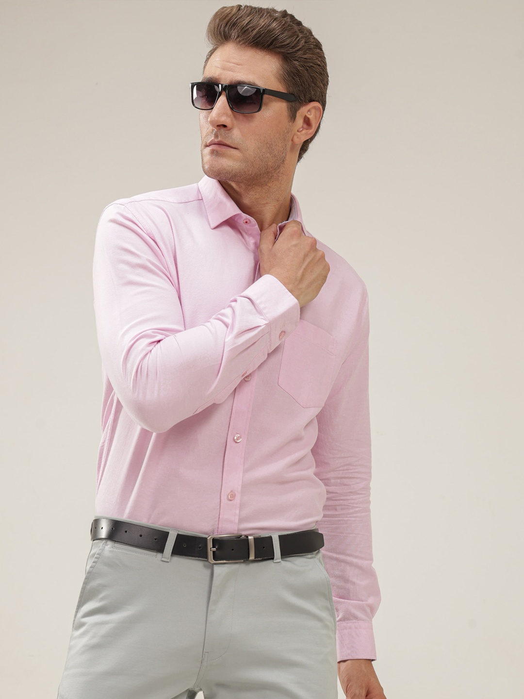 

Turms Men's Anti-Stain Anti-Odour Luxuy 100% Pure Cotton Shirt, Pink