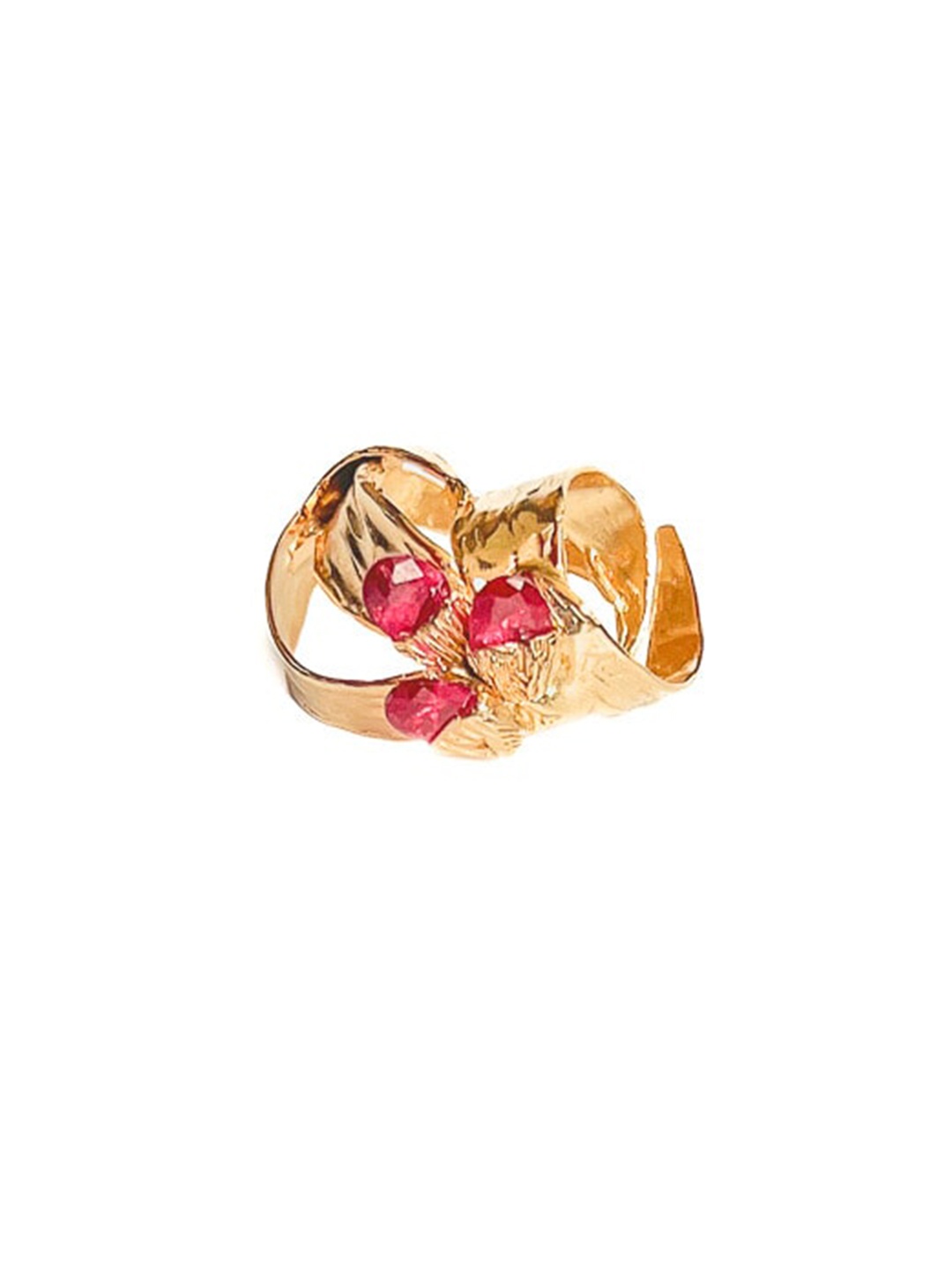 

STUDIO METALLURGY Gold Plated Adjustable Finger Ring