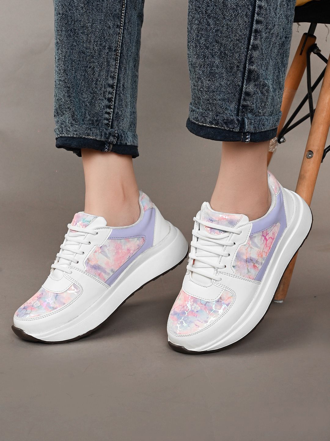 

XE Looks Women Colourblocked Lightweight Memory Foam Sneakers, Purple