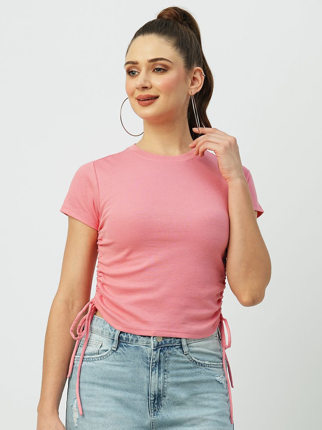 

Kraus Jeans Short Sleeves Slim Fit Cotton Casual T-Shirt, Coral