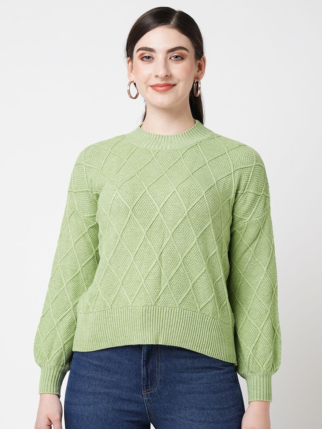 

Kraus Jeans Round Neck Pullover Pullover, Green