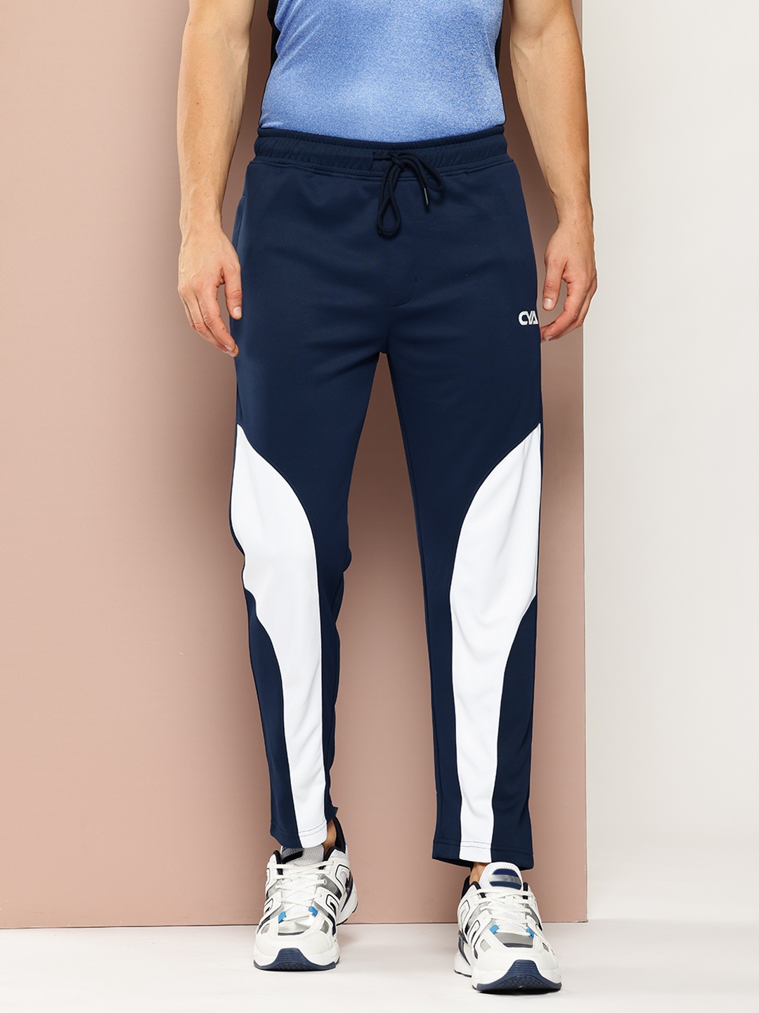 Club York Men Colourblocked Sports Track Pants, Black