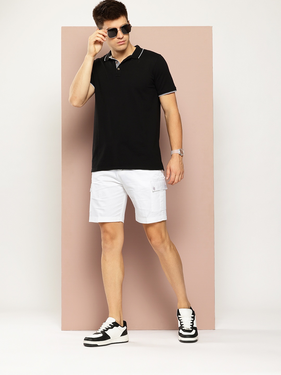 

Club York Men Cargo Shorts, White