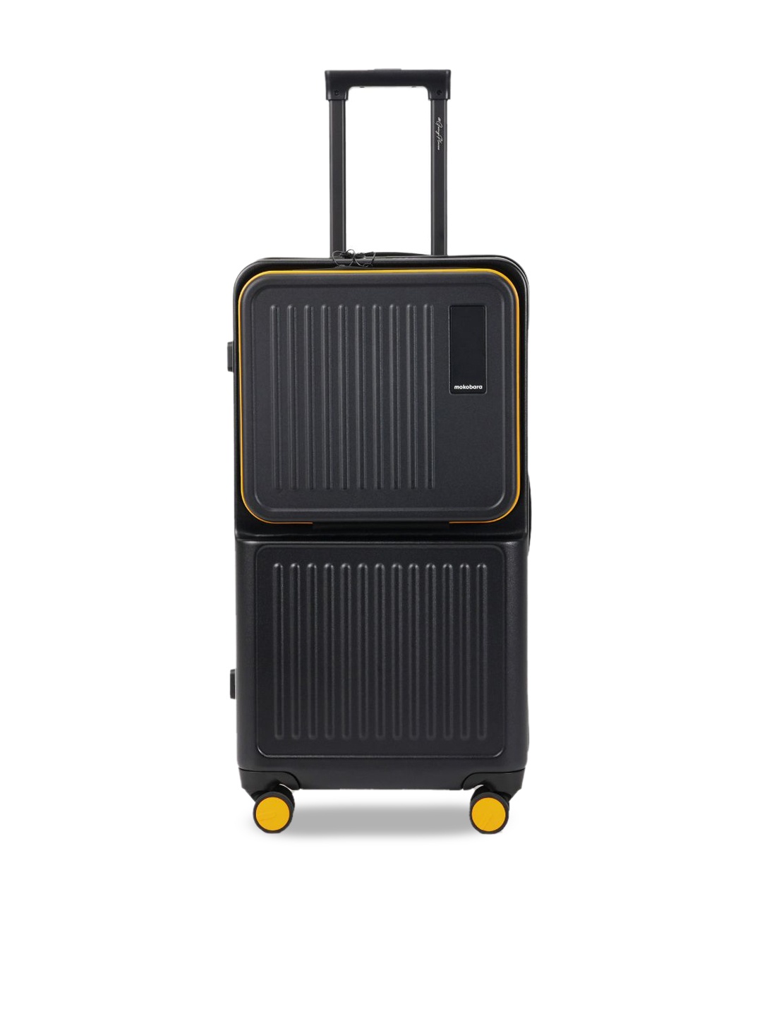 

MOKOBARA Textured Hard-Sided Large Trolley Bag, Black