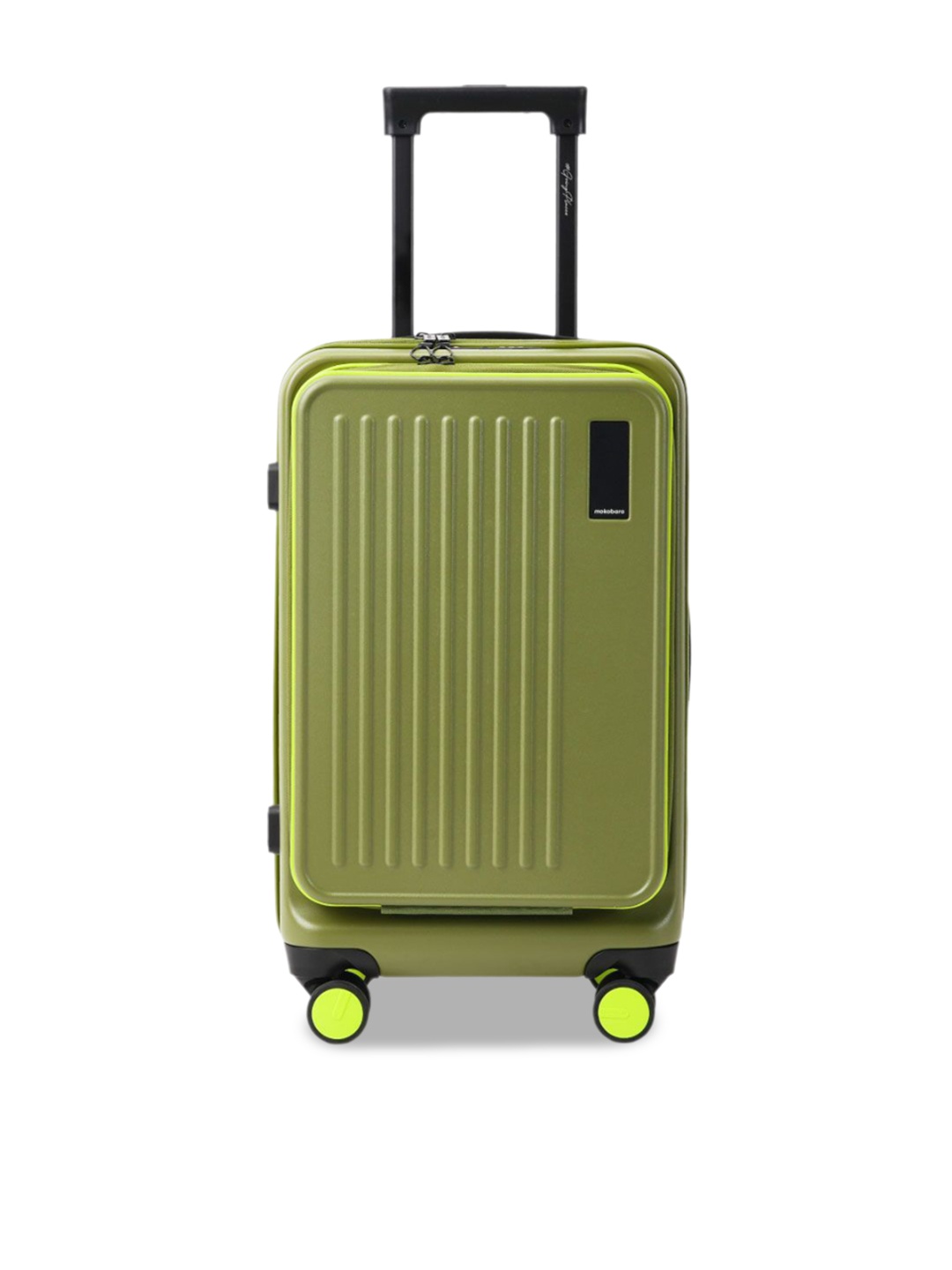 

MOKOBARA Textured Hard Sided Cabin Trolley Suitcase, Green