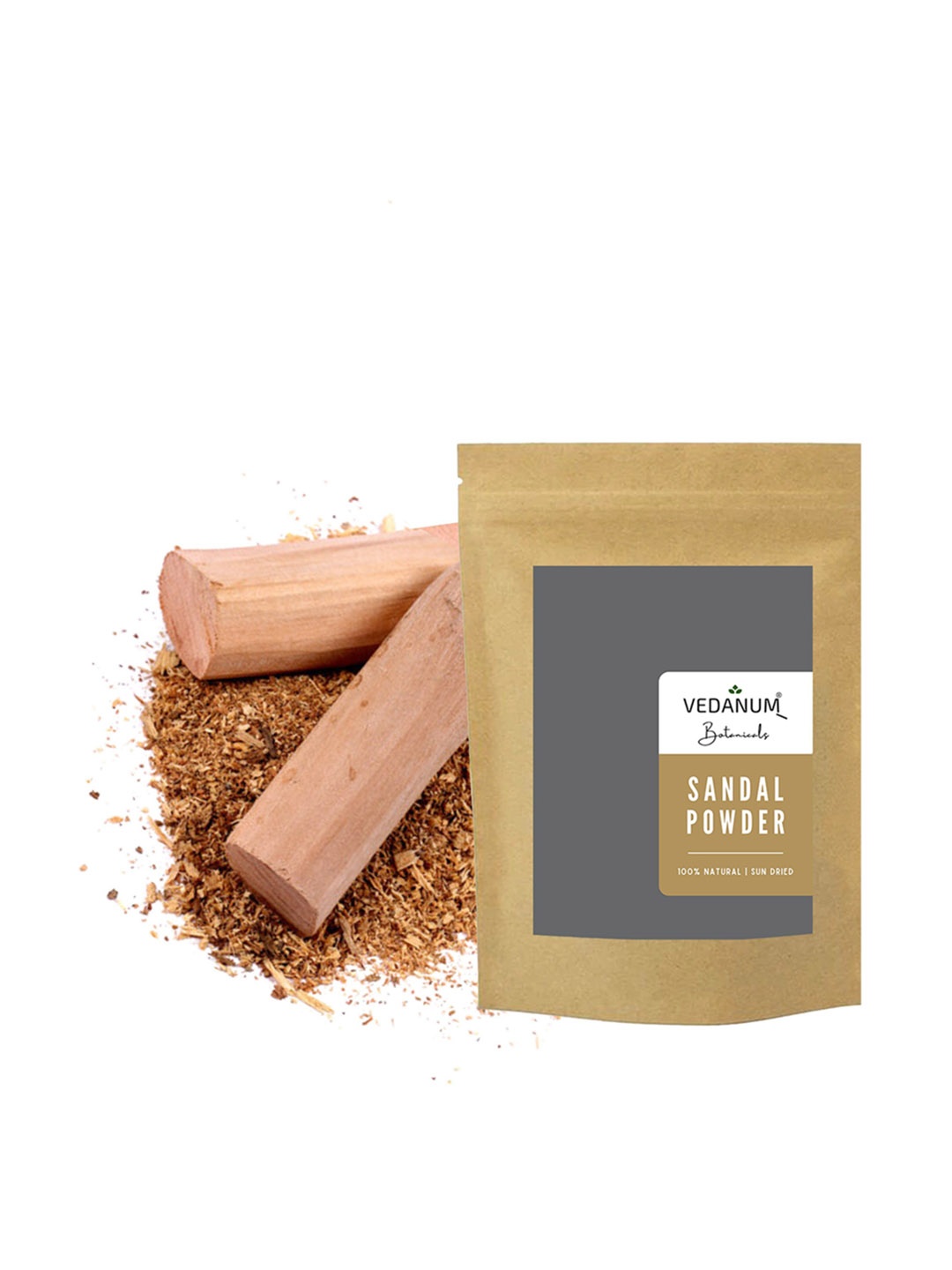 

VEDANUM Botanicals Natural Sun-Dried Sandal Powder with Heartwood - 50 g, Brown
