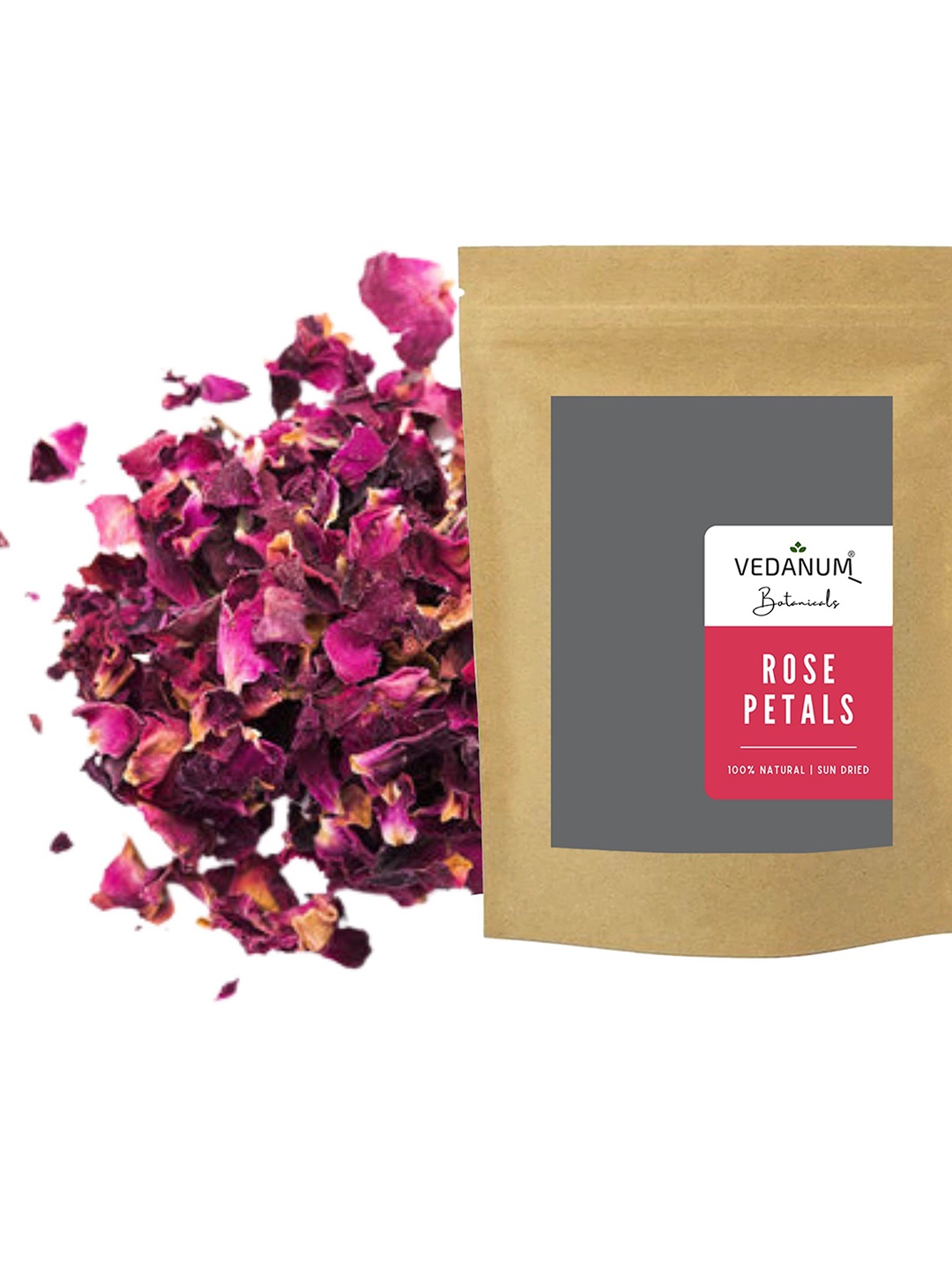 

VEDANUM Natural Himalayan Rose Petals, Red