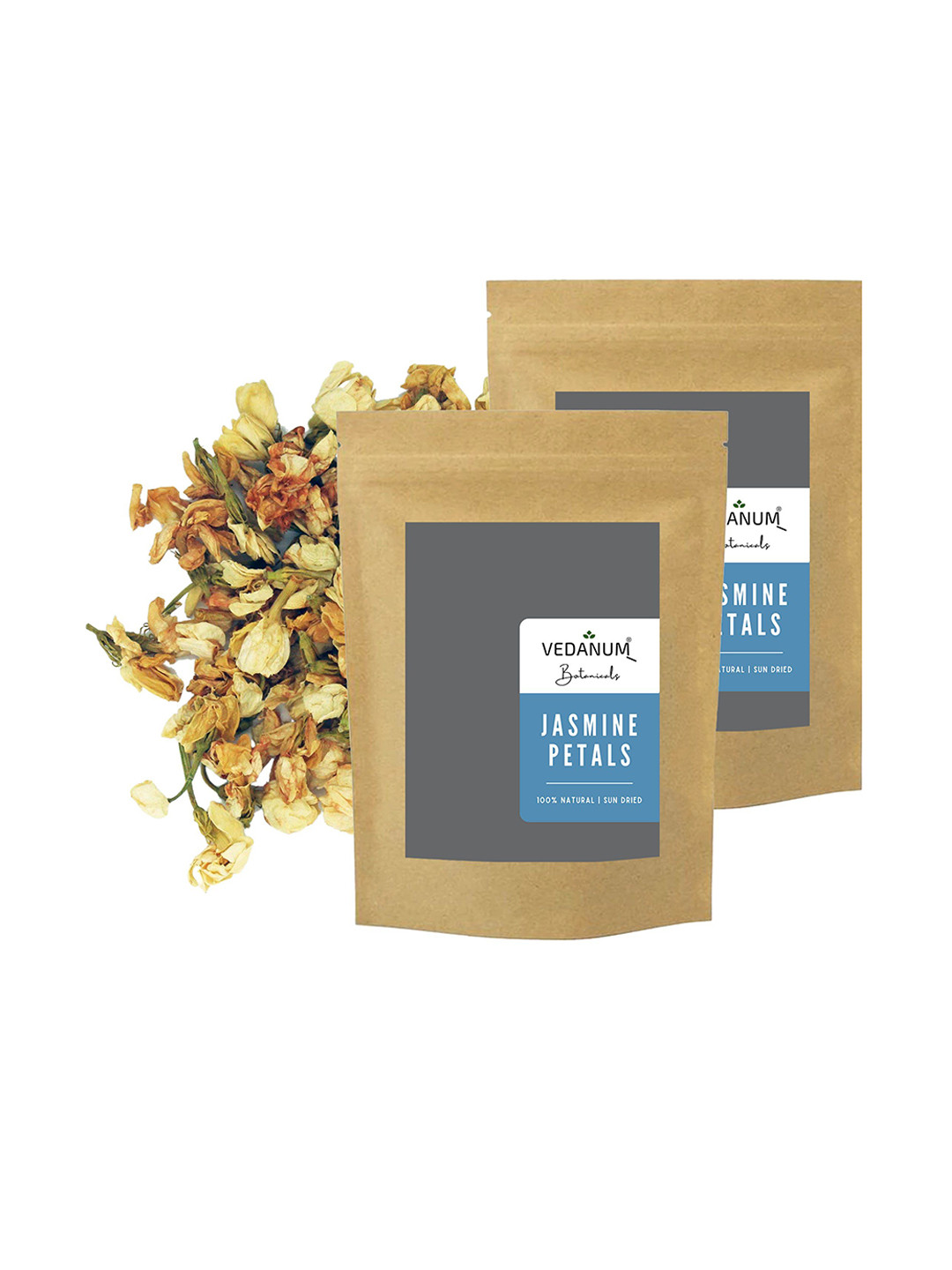 

VEDANUM Set Of 2 Natural Sun-Dried Jasmine Flowers, White