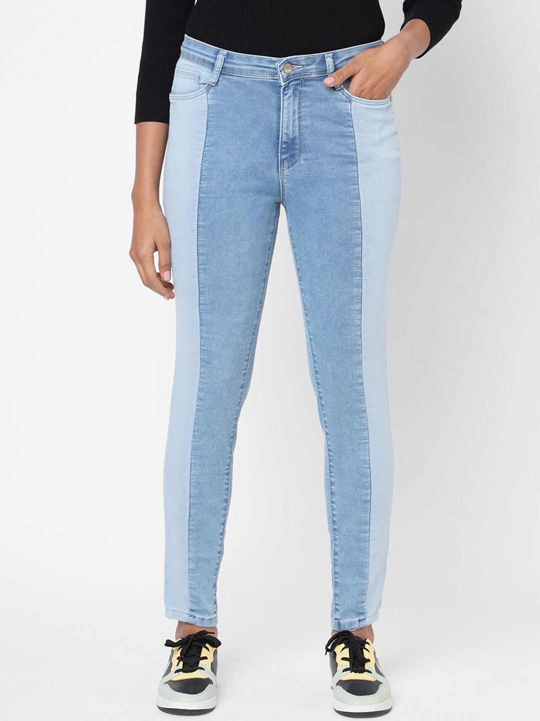 

Kraus Jeans Women Skinny Fit High-Rise Jeans, Blue