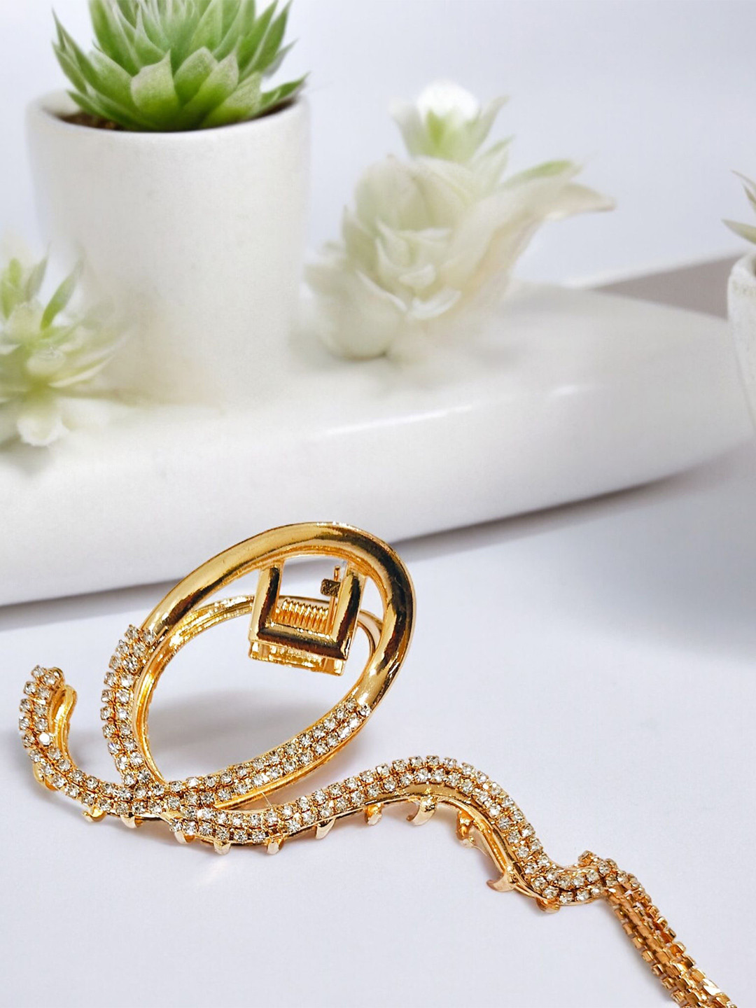 

ANNA CREATIONS Embellished Claw Clip, Gold