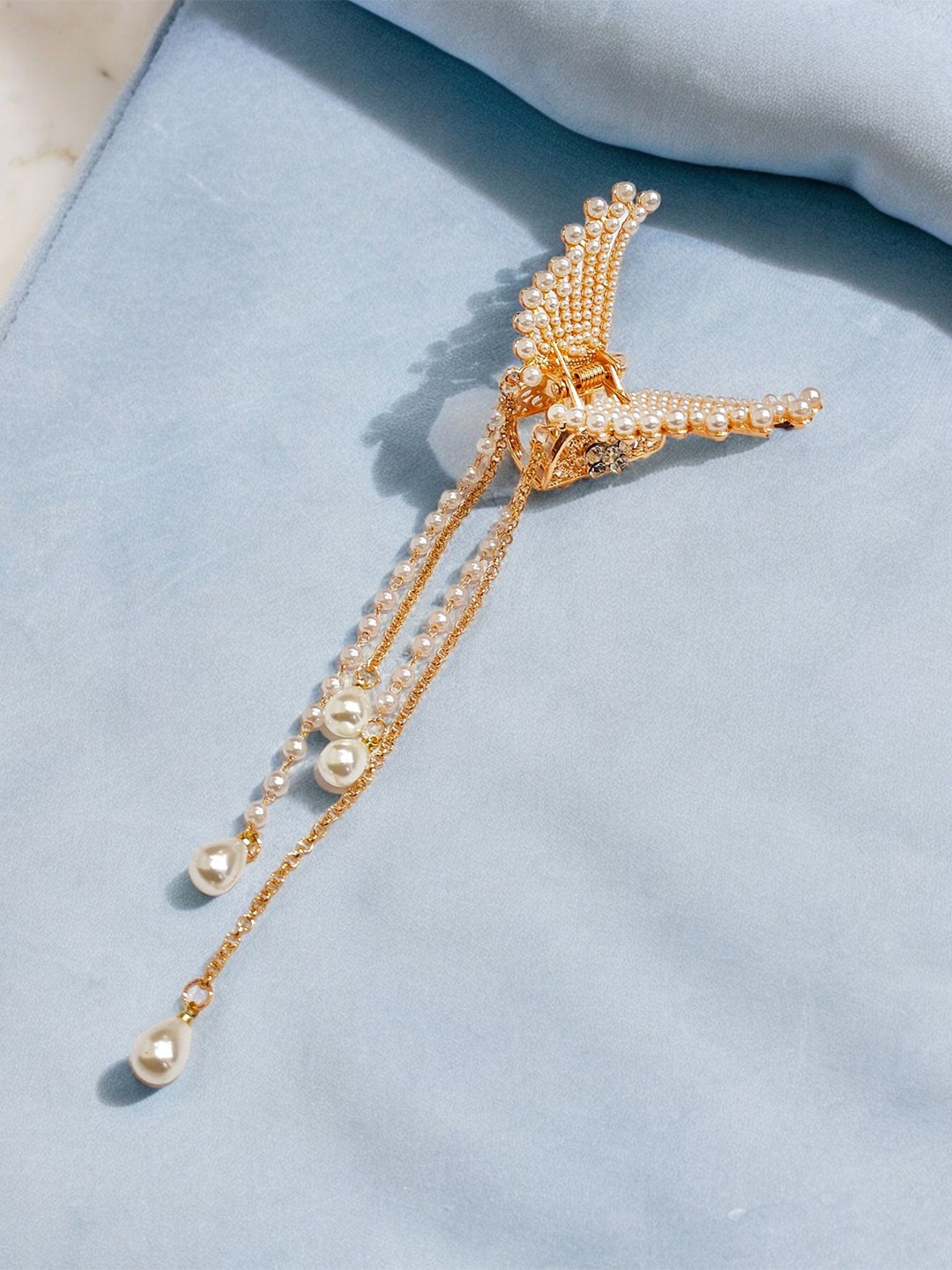 

ANNA CREATIONS Women Embellished Claw Clip, Gold