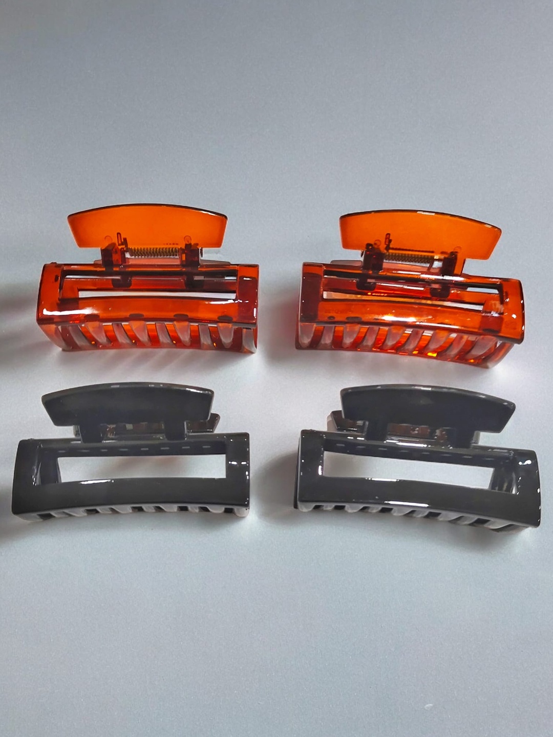

ANNA CREATIONS Women Set of 4 Claw Clip, Orange