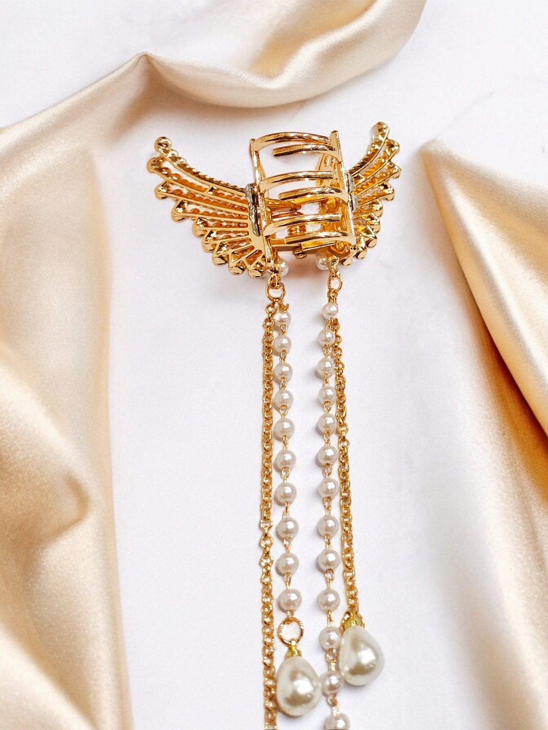 

ANNA CREATIONS Women Embellished Claw Clip, Gold