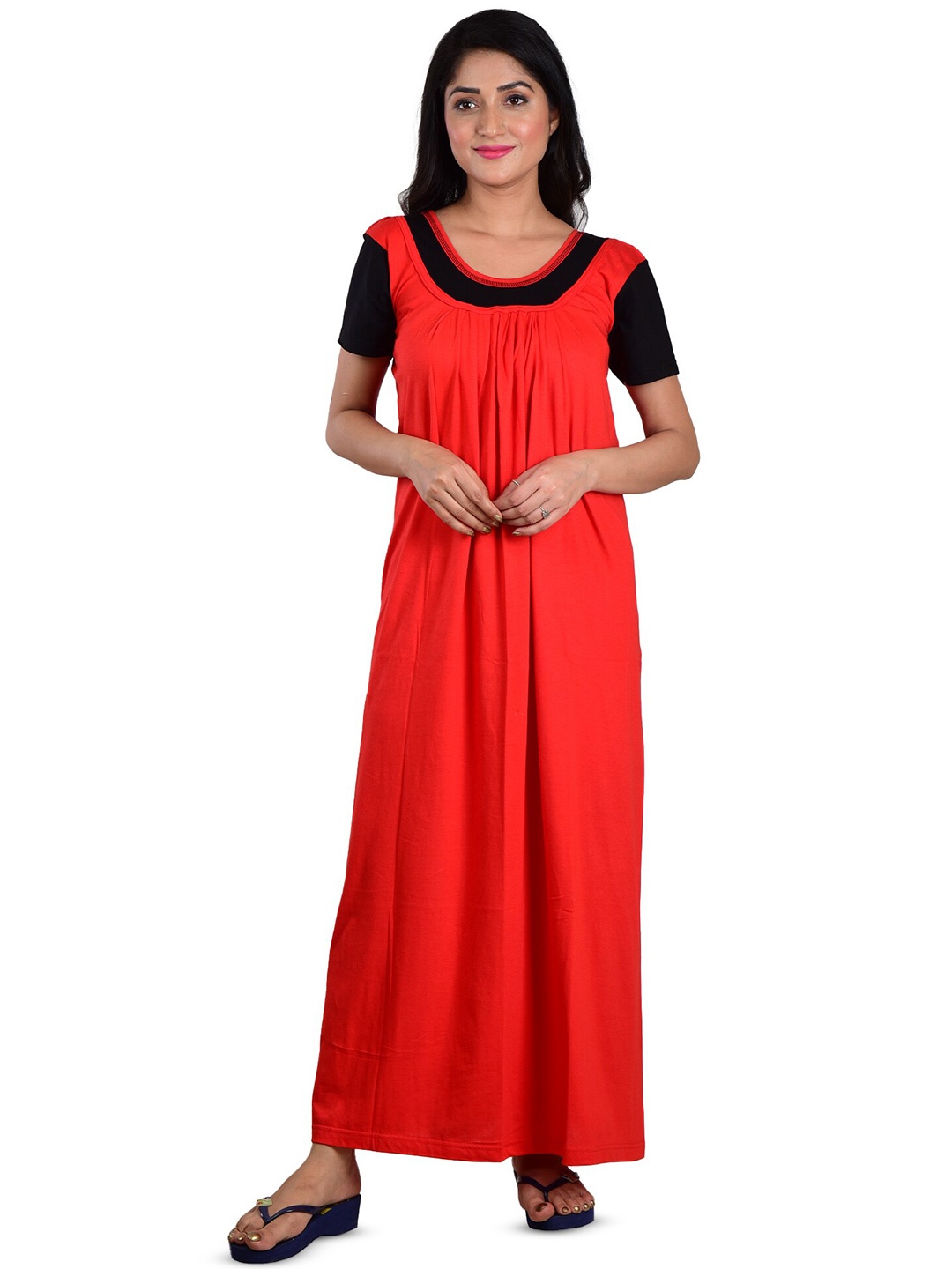 

DUI KONNA Round Neck Maxi Nightdress, Red