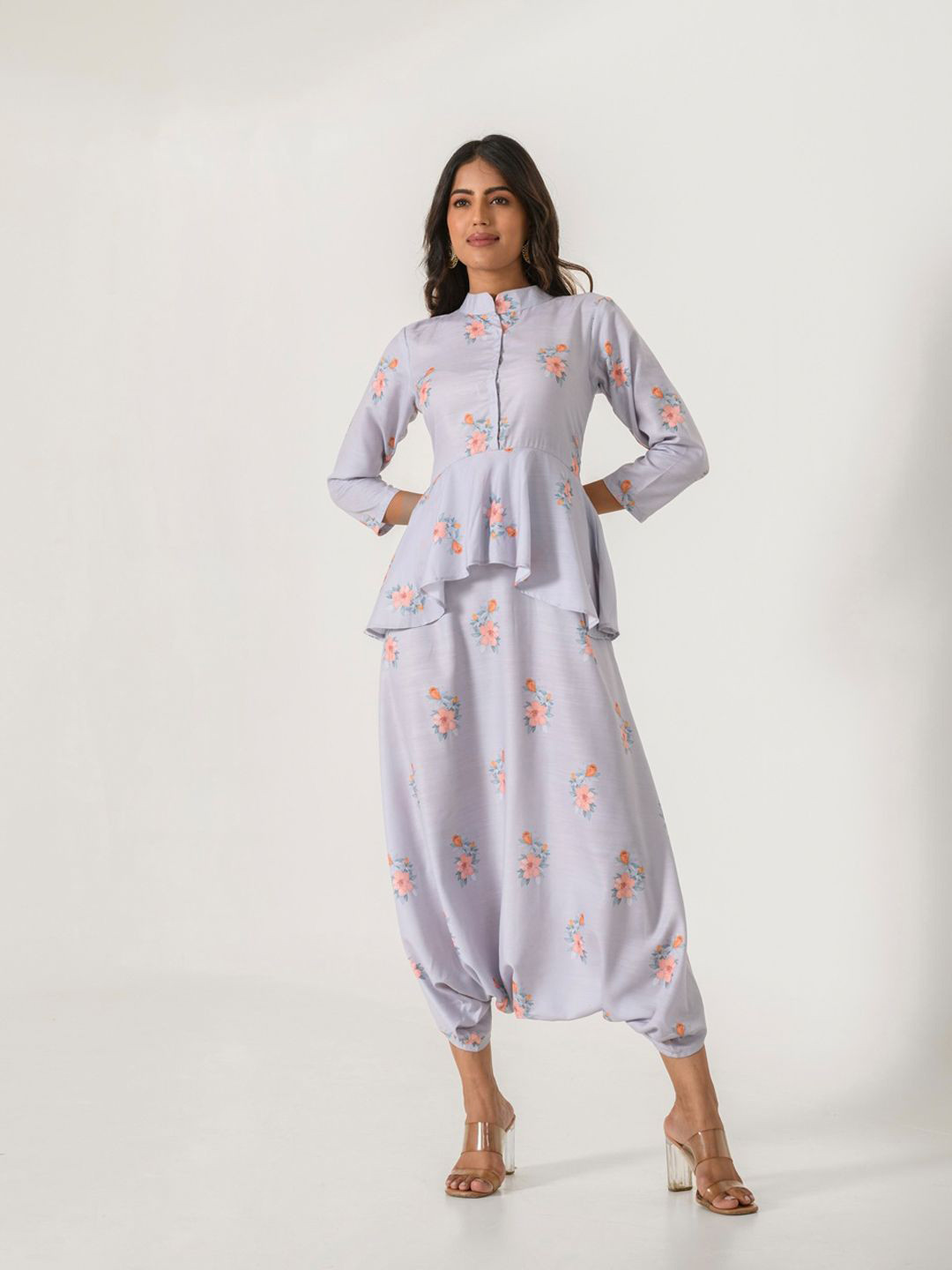 

Pasha Printed Tunic With Trousers Co-Ords, Lavender