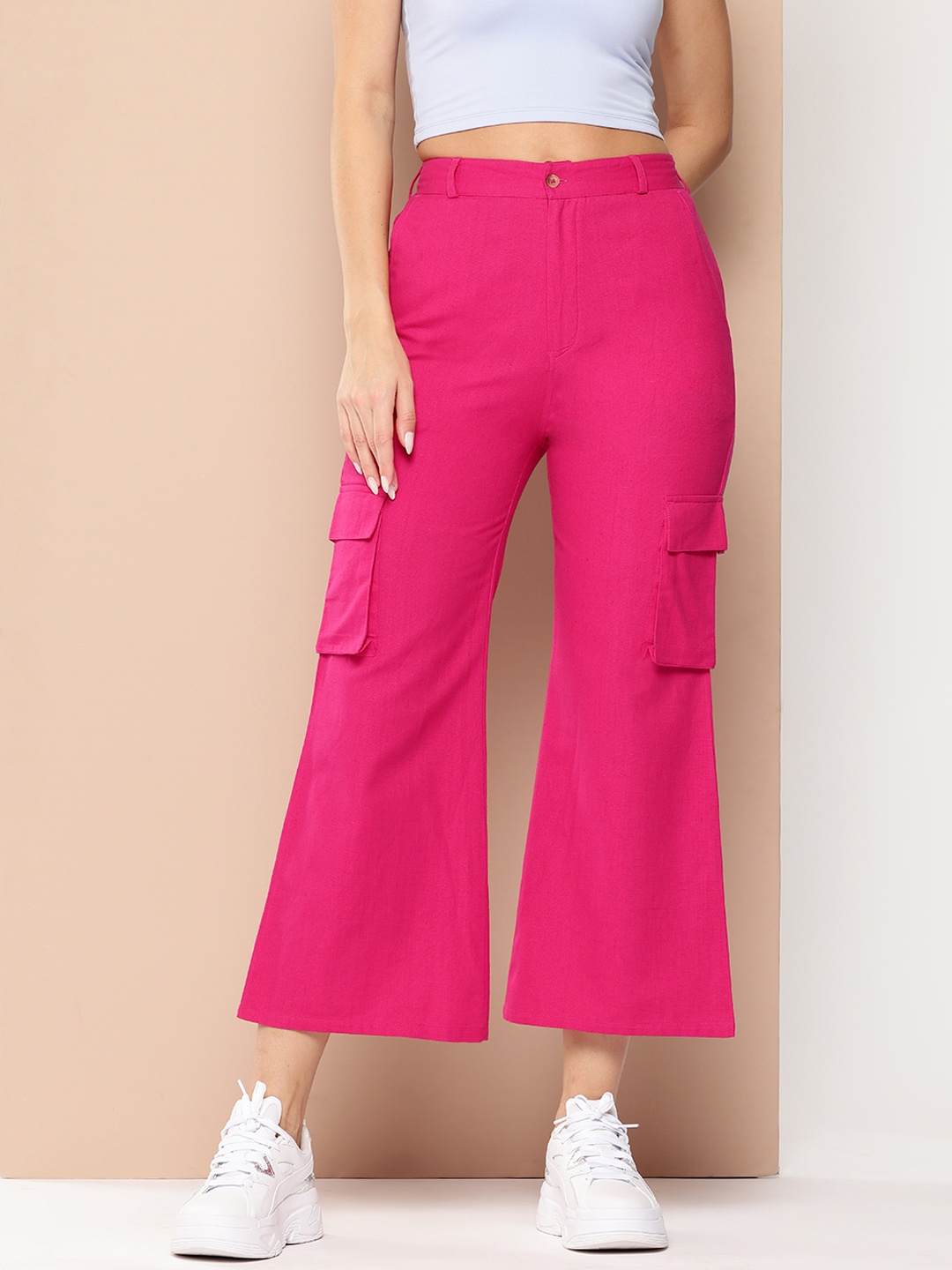 

Chemistry Women Comfort Loose Fit Cargos Trousers, Magenta