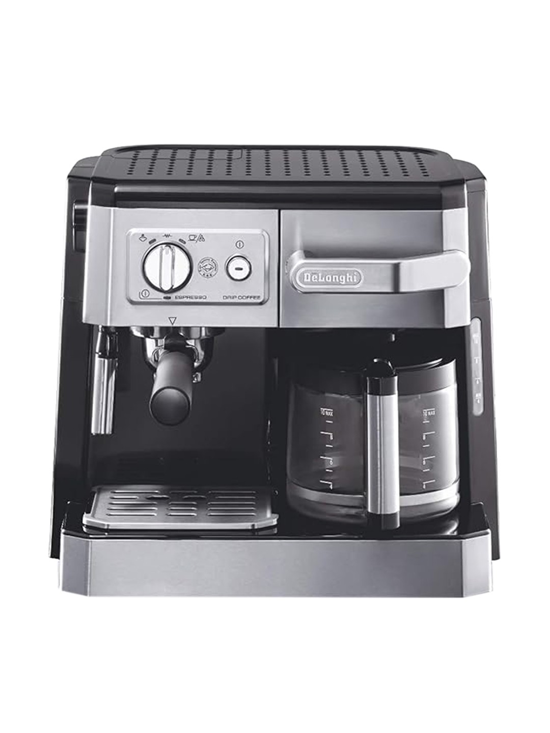 

Delonghi Black Stainless Steel Pump Espresso & Drip Coffee Machine 1750W