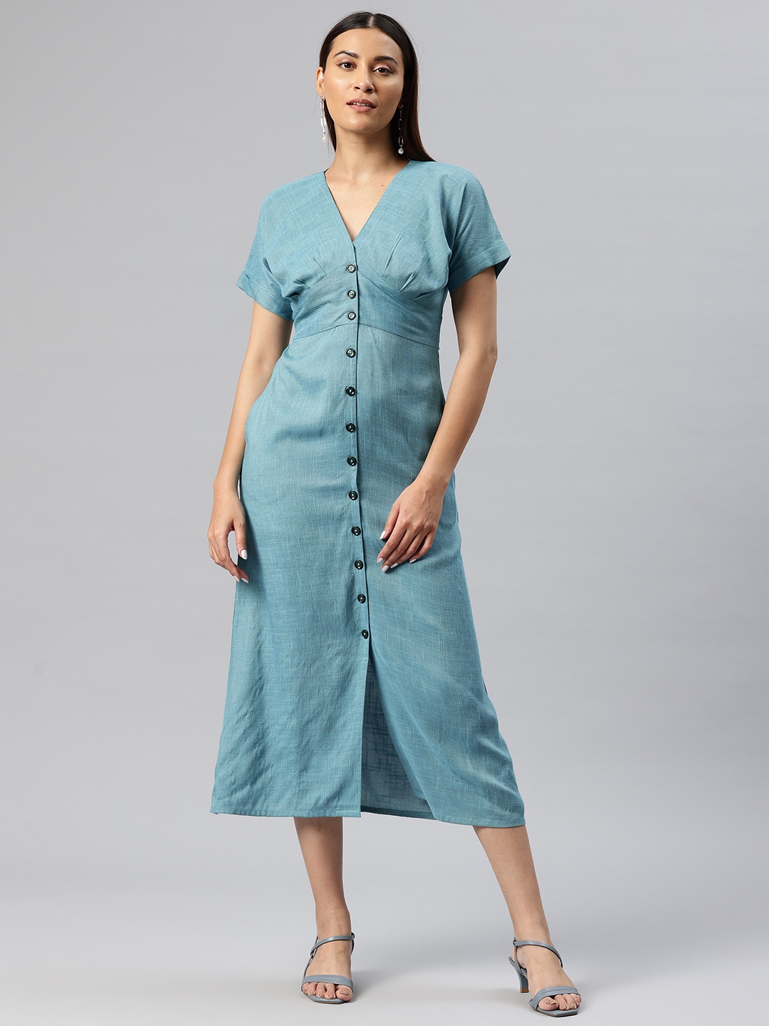 

Cottinfab A-Line Midi Dress, Blue