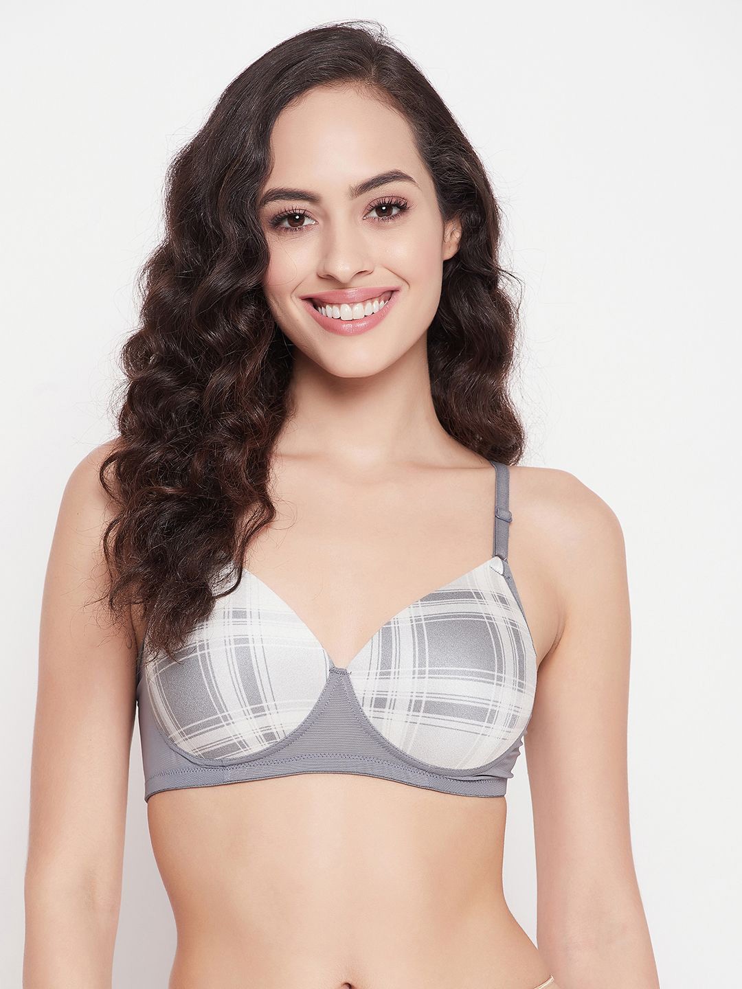 

Clovia Full Coverage Lightly Padded All Day Comfort T-shirt Bra, Grey