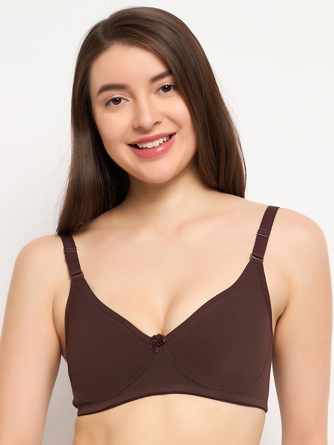 

Clovia Bra Full Coverage Non Padded Cotton T-shirt Bra With All Day Comfort, Brown