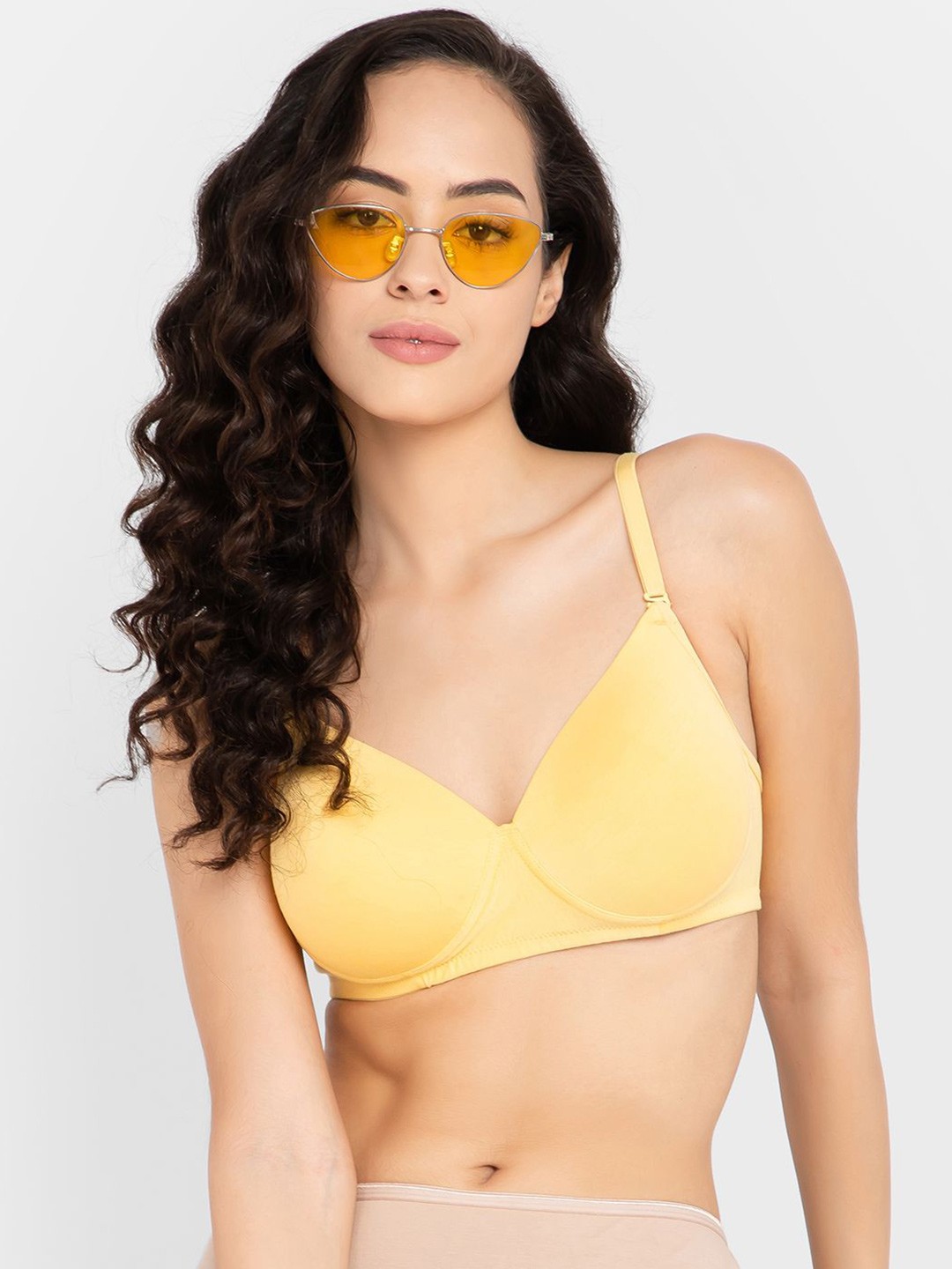 

Clovia Full Coverage Lightly Padded All Day Comfort Cotton T-shirt Bra, Yellow