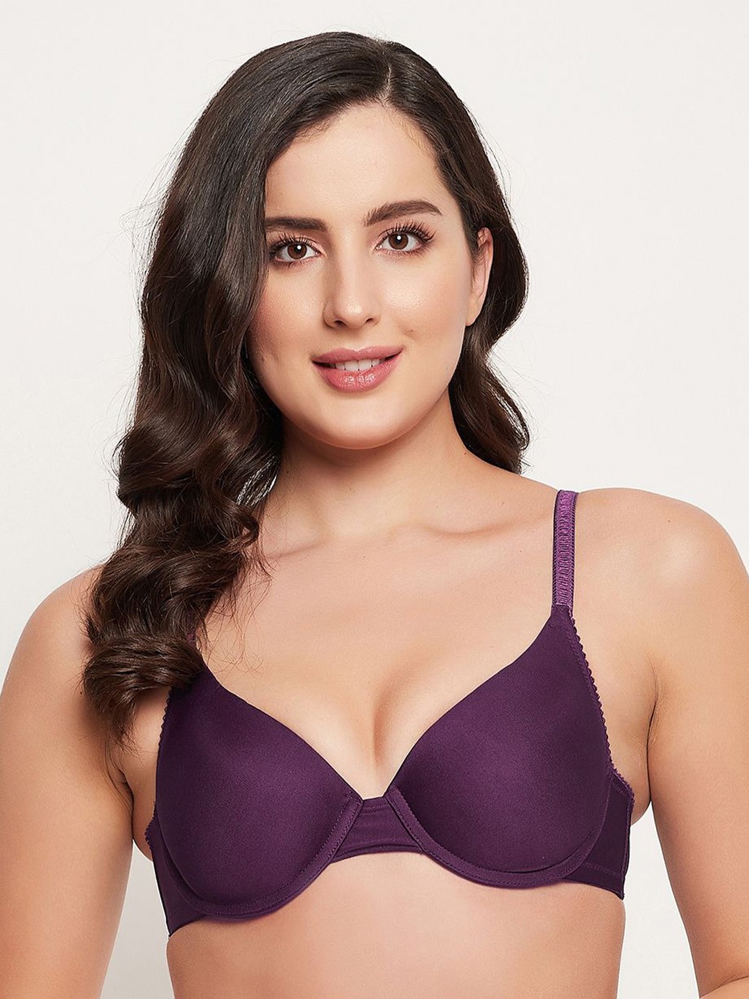 

Clovia Half Coverage Underwired Lightly Padded Push-Up Bra With All Day Comfort, Purple