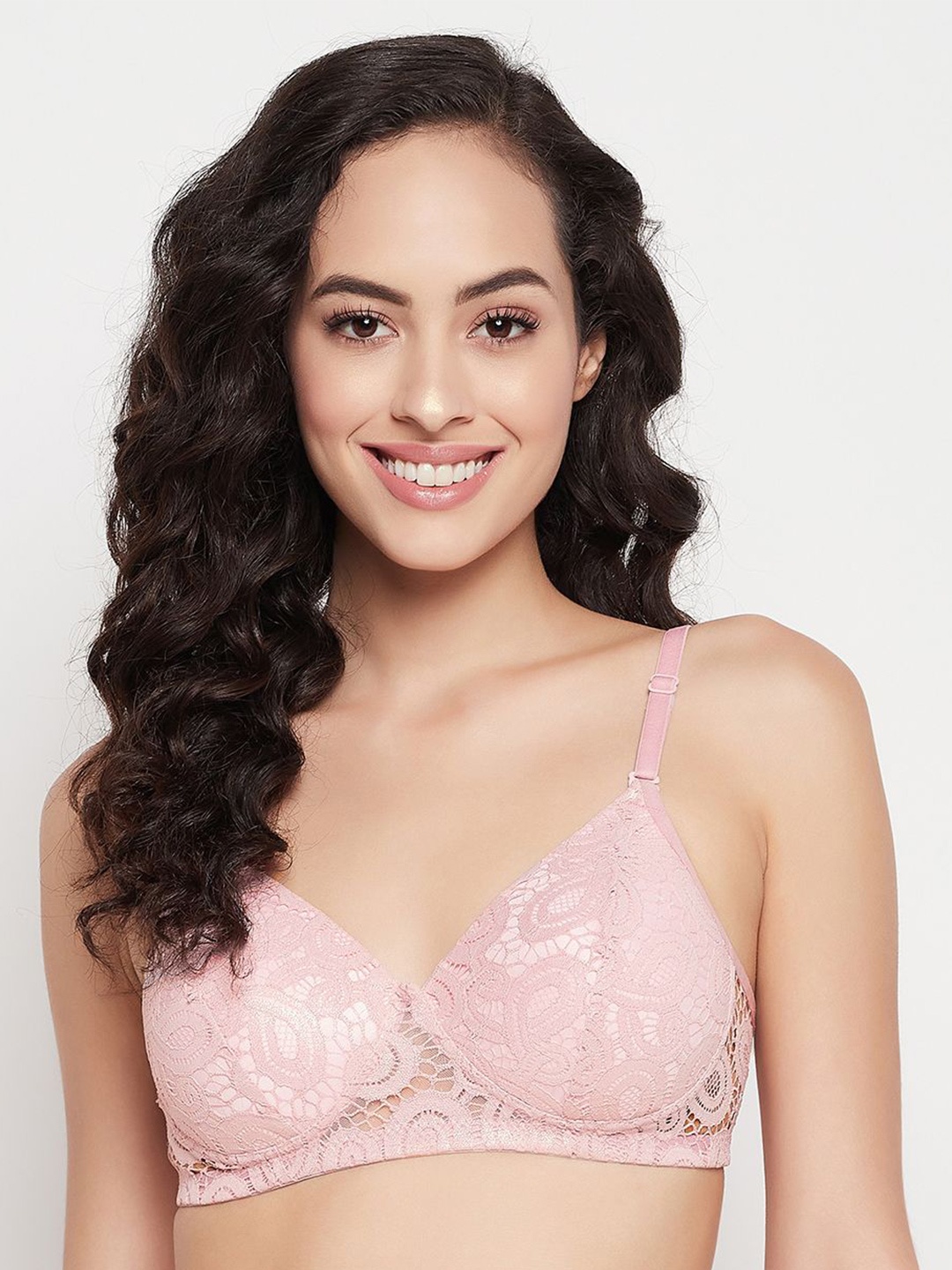 

Clovia Full Coverage Lightly Padded Seamless Everyday Bra With All Day Comfort, Pink