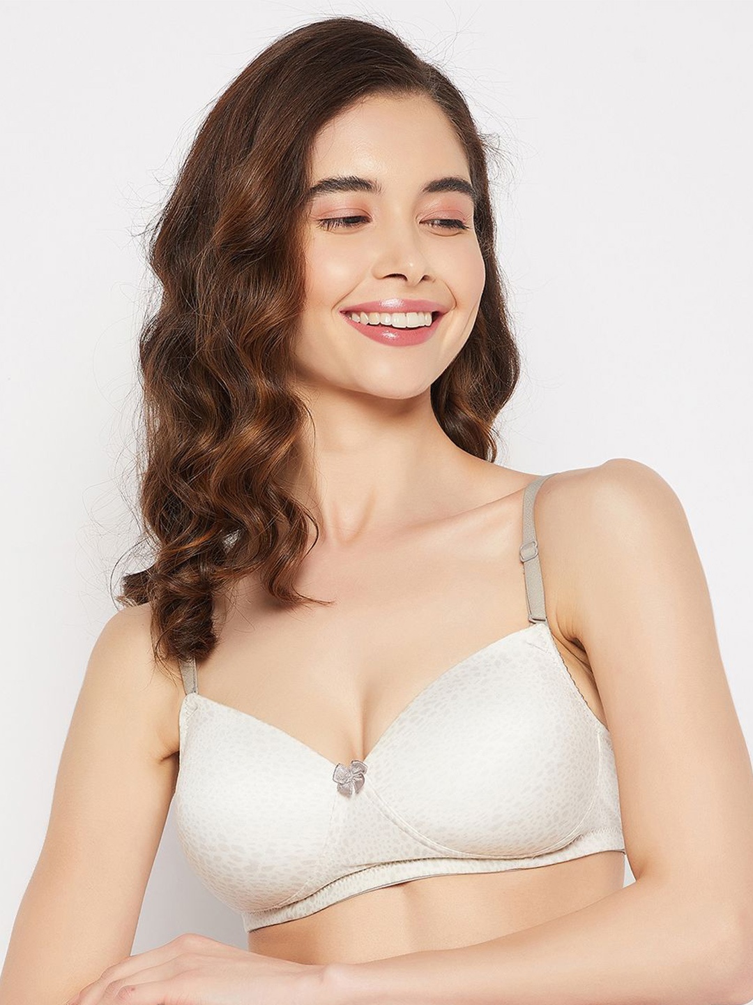 

Clovia Animal Printed Full Coverage Lightly Padded All Day Comfort Everyday Bra, Grey