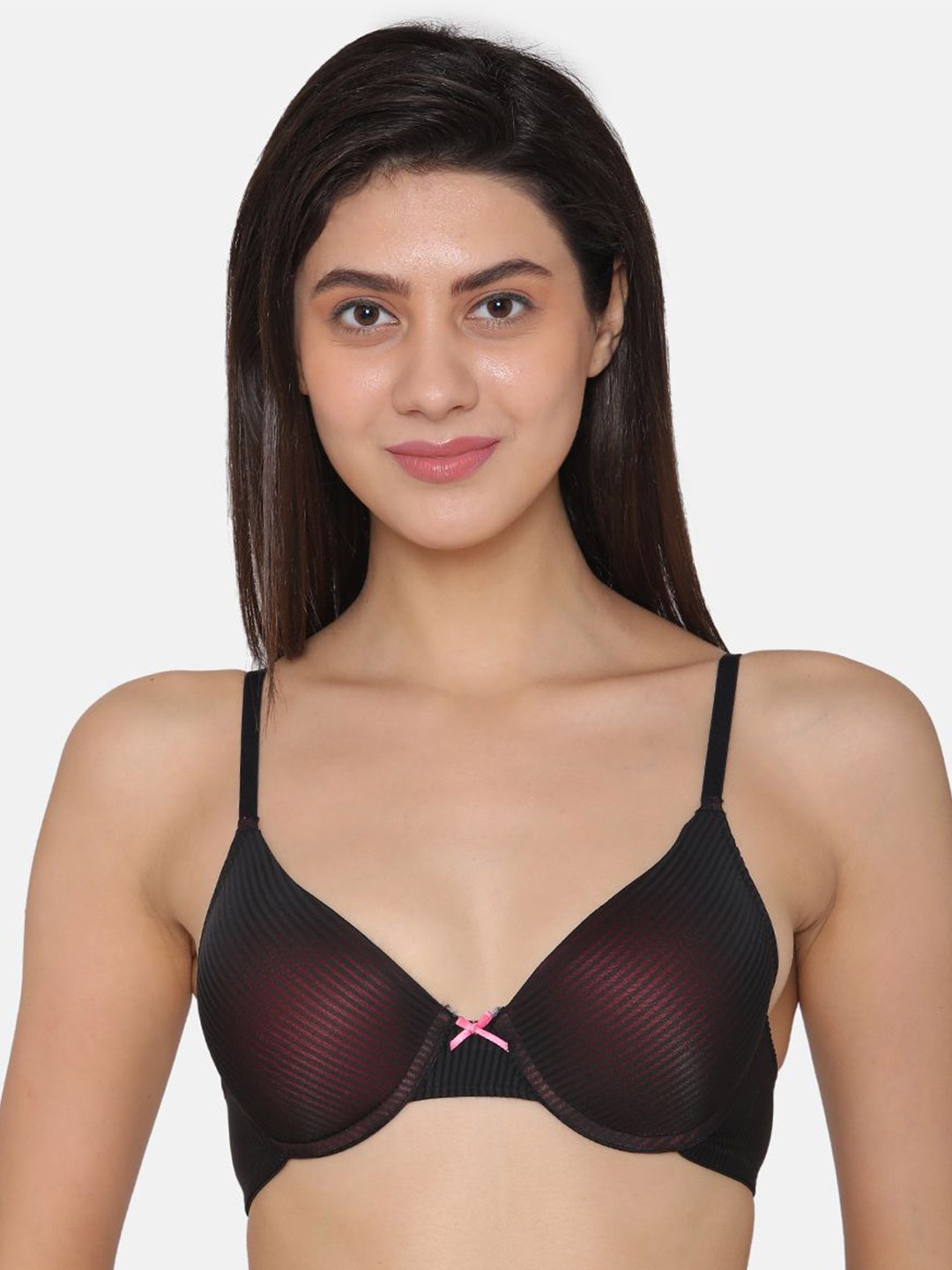 

Clovia Half Coverage Underwired Lightly Padded Push-Up Bra With All Day Comfort, Black