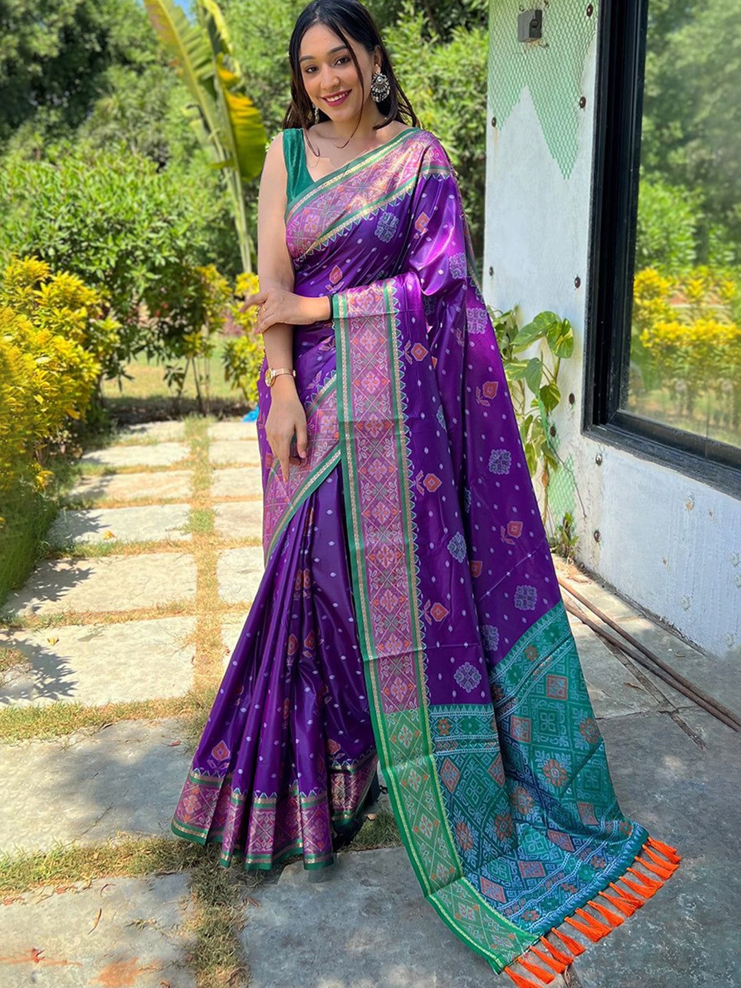 

Mitera Woven Patola Sarees, Purple