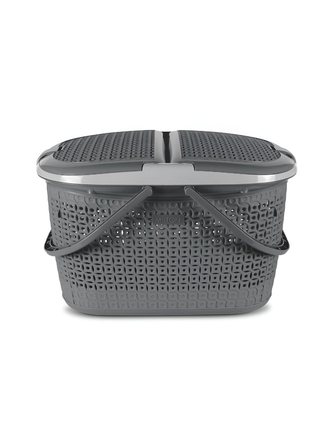 

Milton Grey Pluto Two Side Opening Lid Picnic Basket with Handles