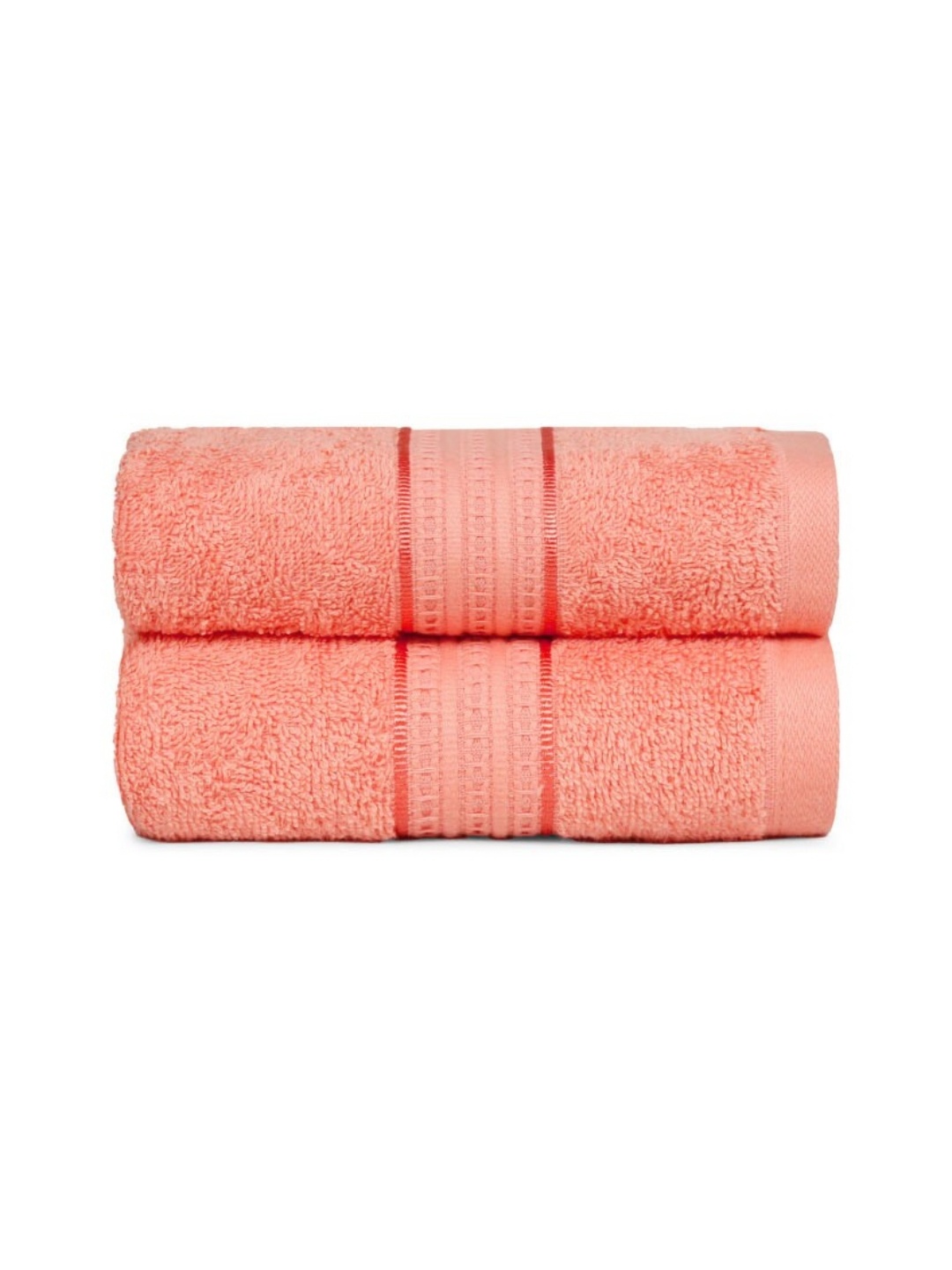 

MYTRIDENT Peach 2 Pieces 450 GSM Pure Cotton Hand Towels