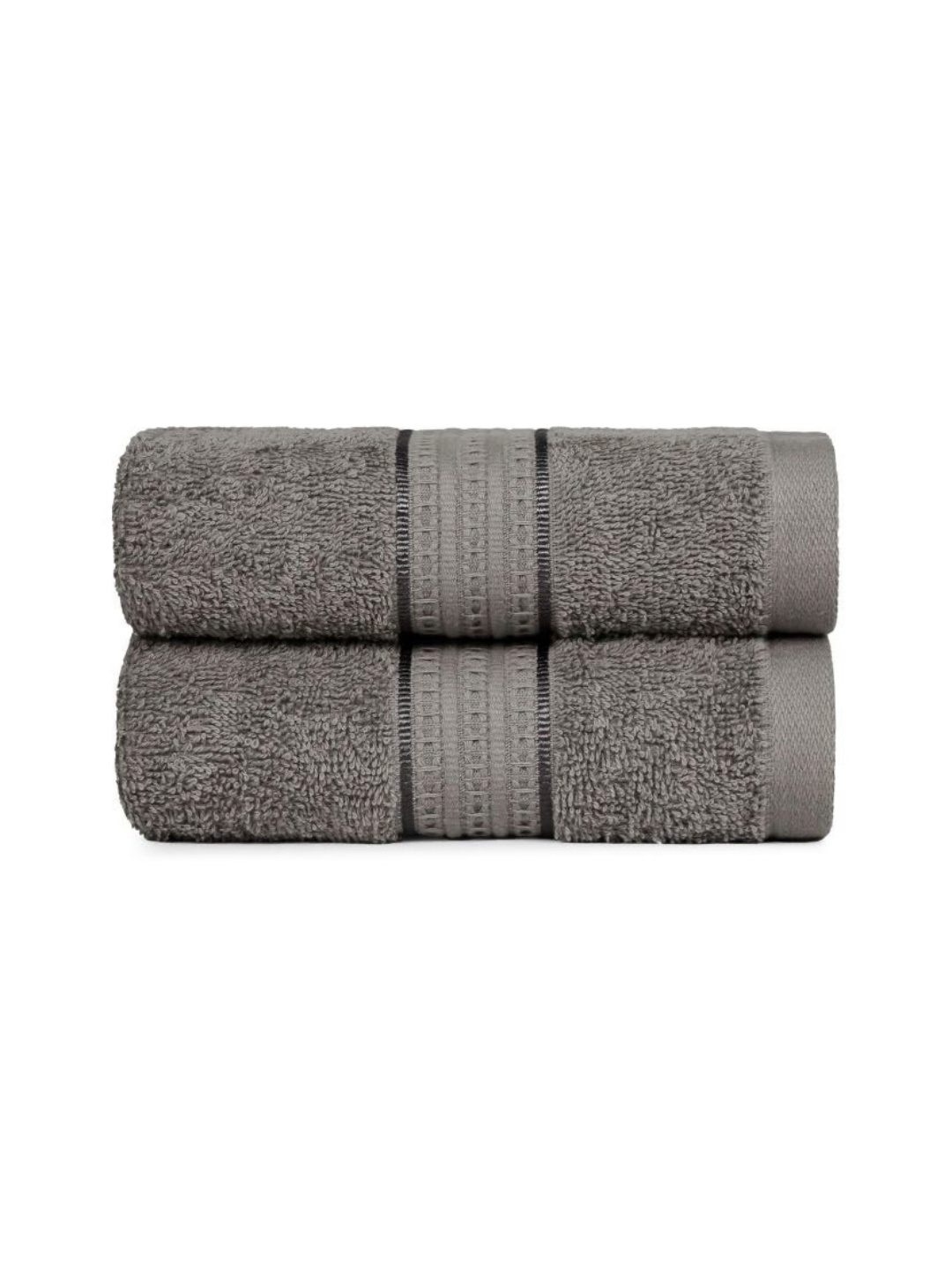 

MYTRIDENT 2-Pcs Grey Textured Pure Cotton 450 GSM Hand Towels