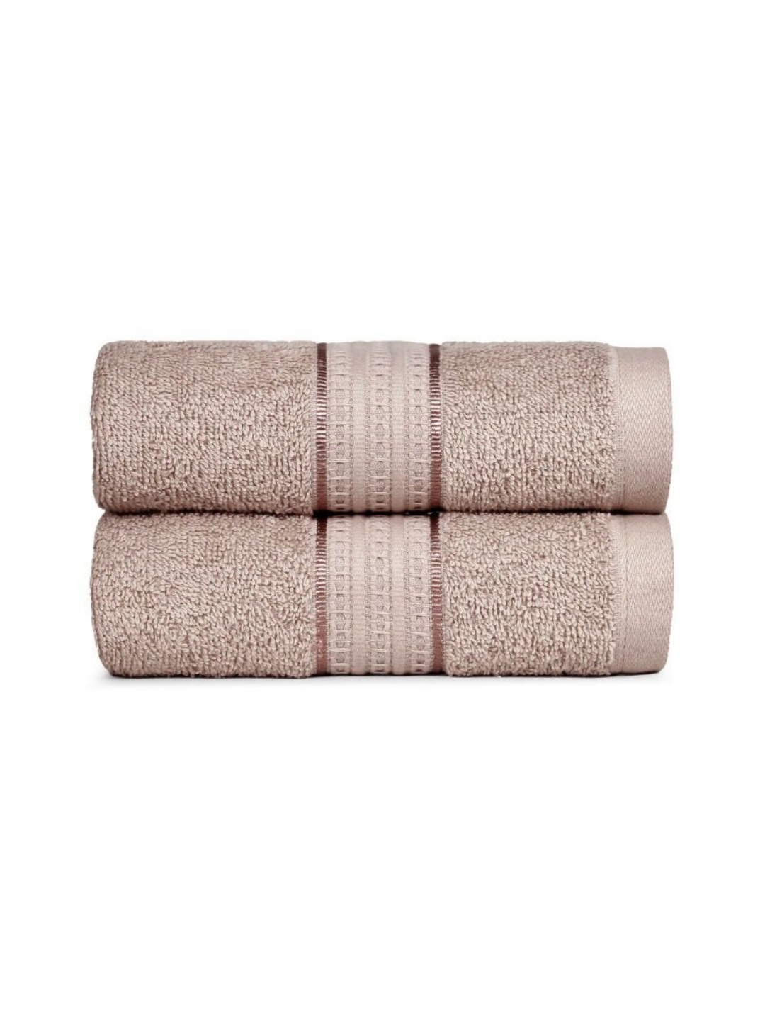 

MYTRIDENT Beige 2 Pieces Textured Pure Cotton 450 GSM Hand Towels