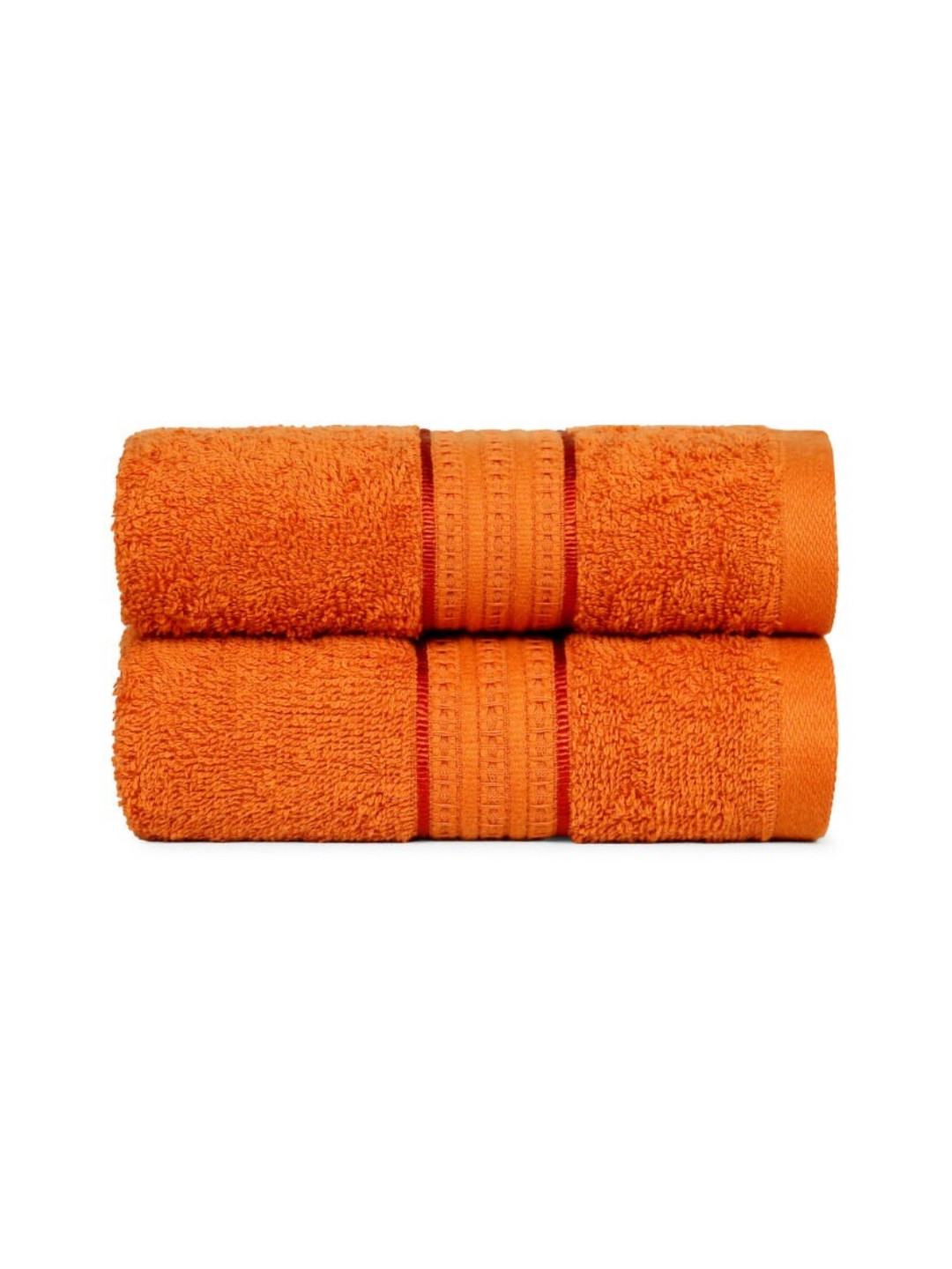 

MYTRIDENT Orange 2 Pieces Textured Pure Cotton 450 GSM Hand Towels