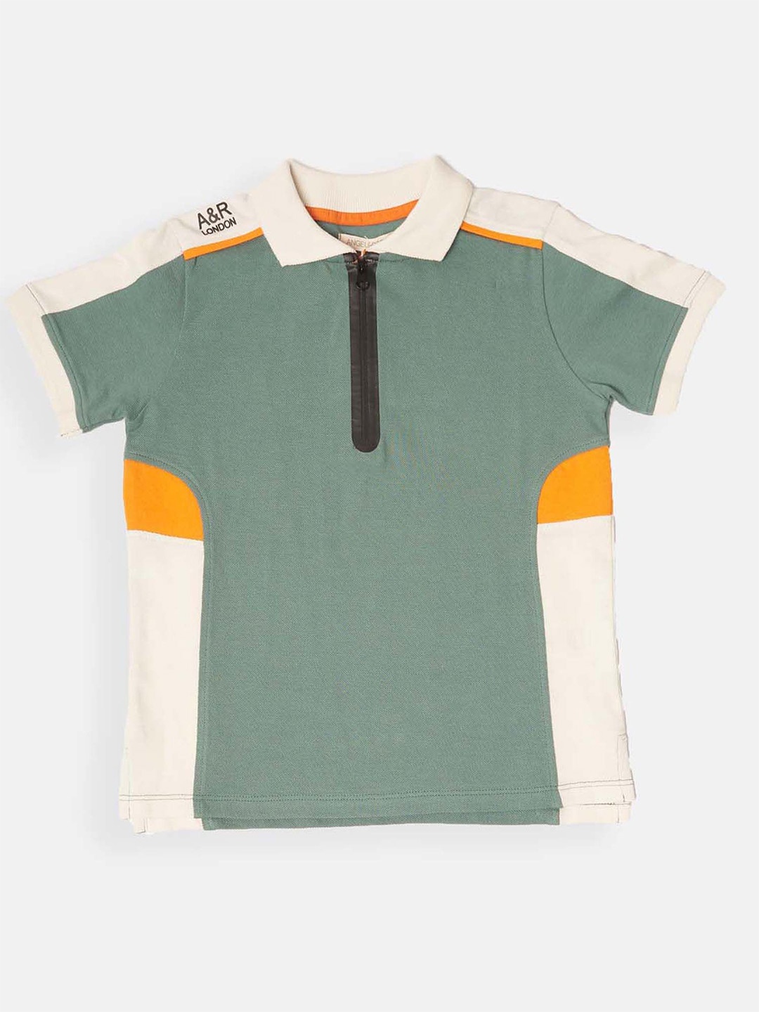 

Angel & Rocket Boys Colourblocked Polo Collar Cotton Slim Fit T-shirt, Blue