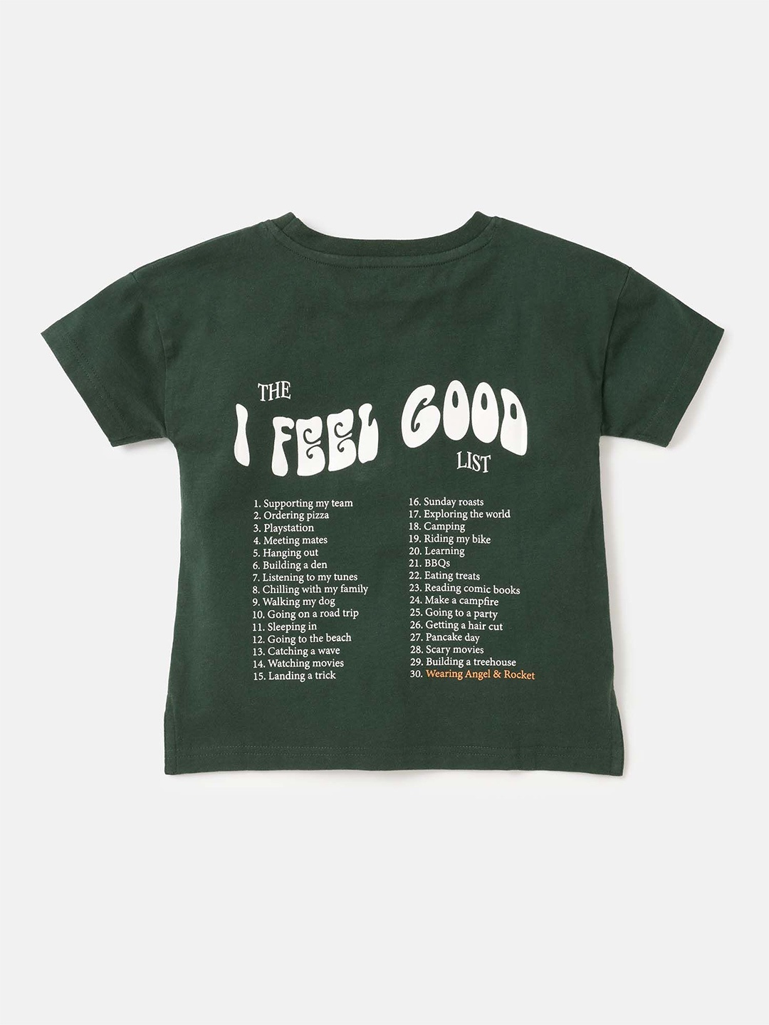 

Angel & Rocket Boys Typography Printed Applique Slim Fit T-shirt, Green