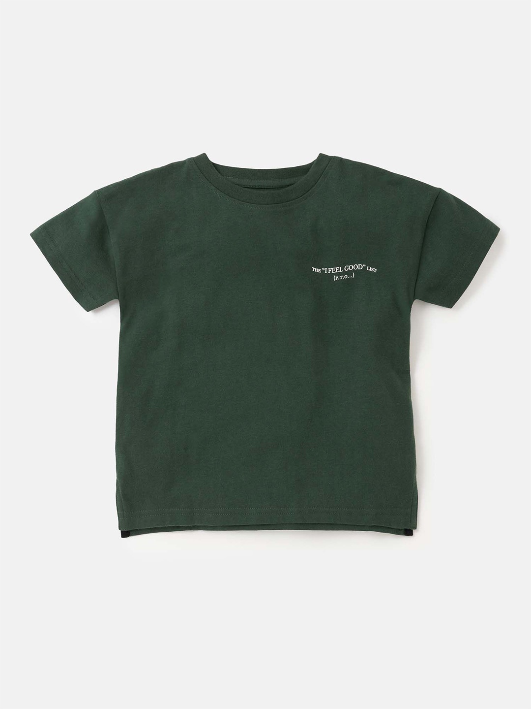 

Angel & Rocket Boys Typography Printed Applique Slim Fit T-shirt, Green