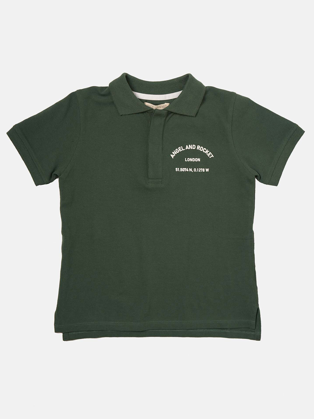 

Angel & Rocket Boys Polo Collar Applique Slim Fit T-shirt, Green