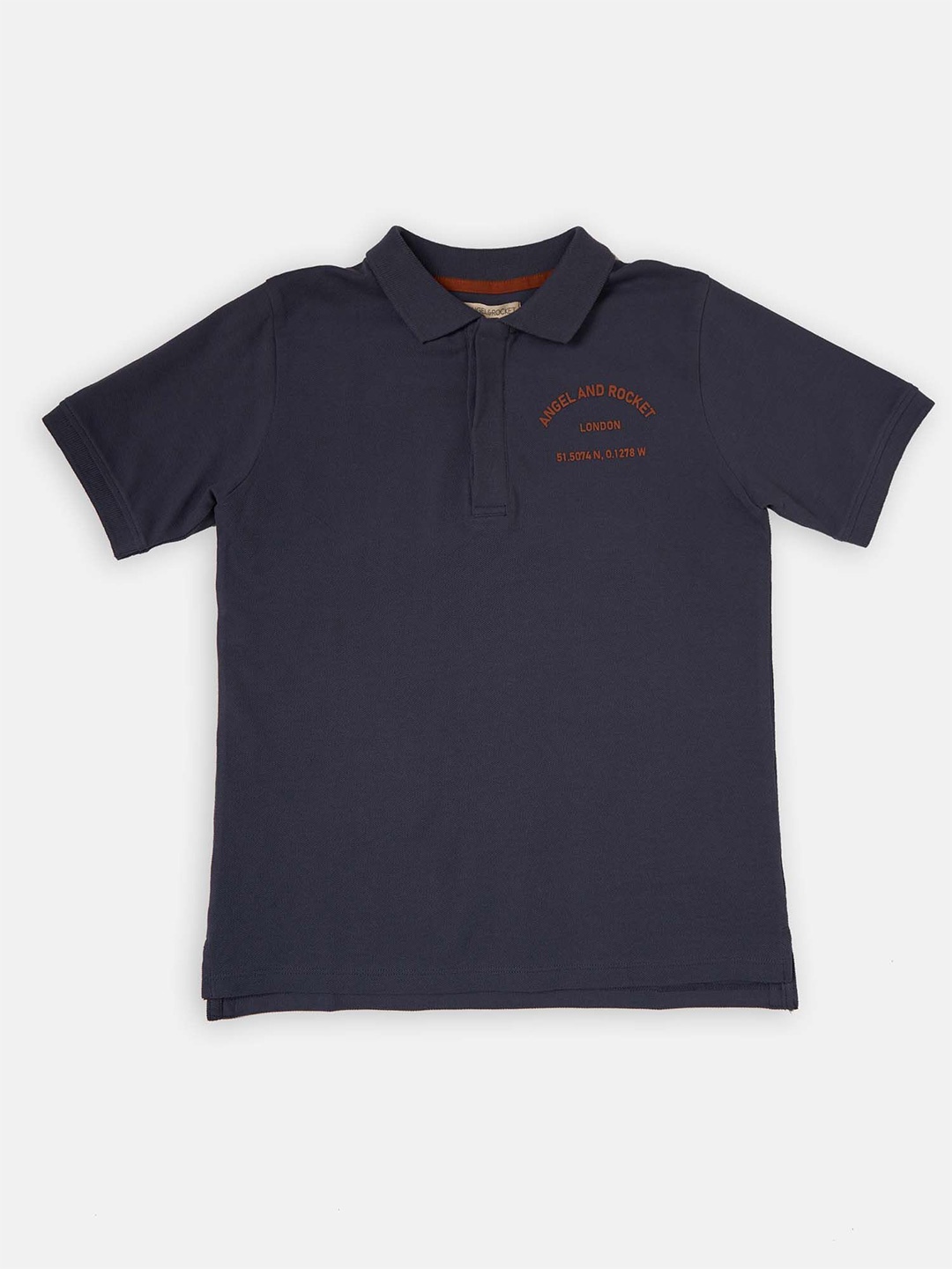 

Angel & Rocket Boys Polo Collar Applique Slim Fit T-shirt, Navy blue