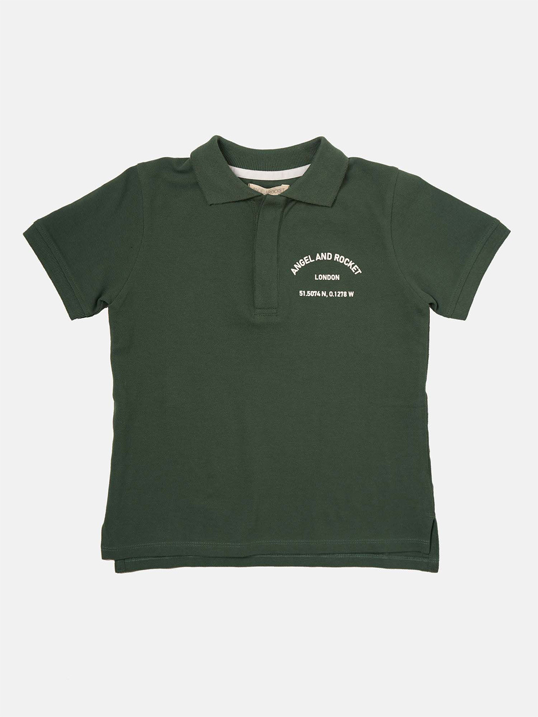 

Angel & Rocket Boys Polo Collar Applique Slim Fit T-shirt, Green