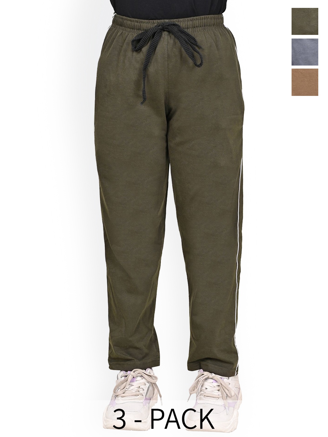 

BAESD Girls Pack Of 3 Pure Cotton Track Pants, Grey