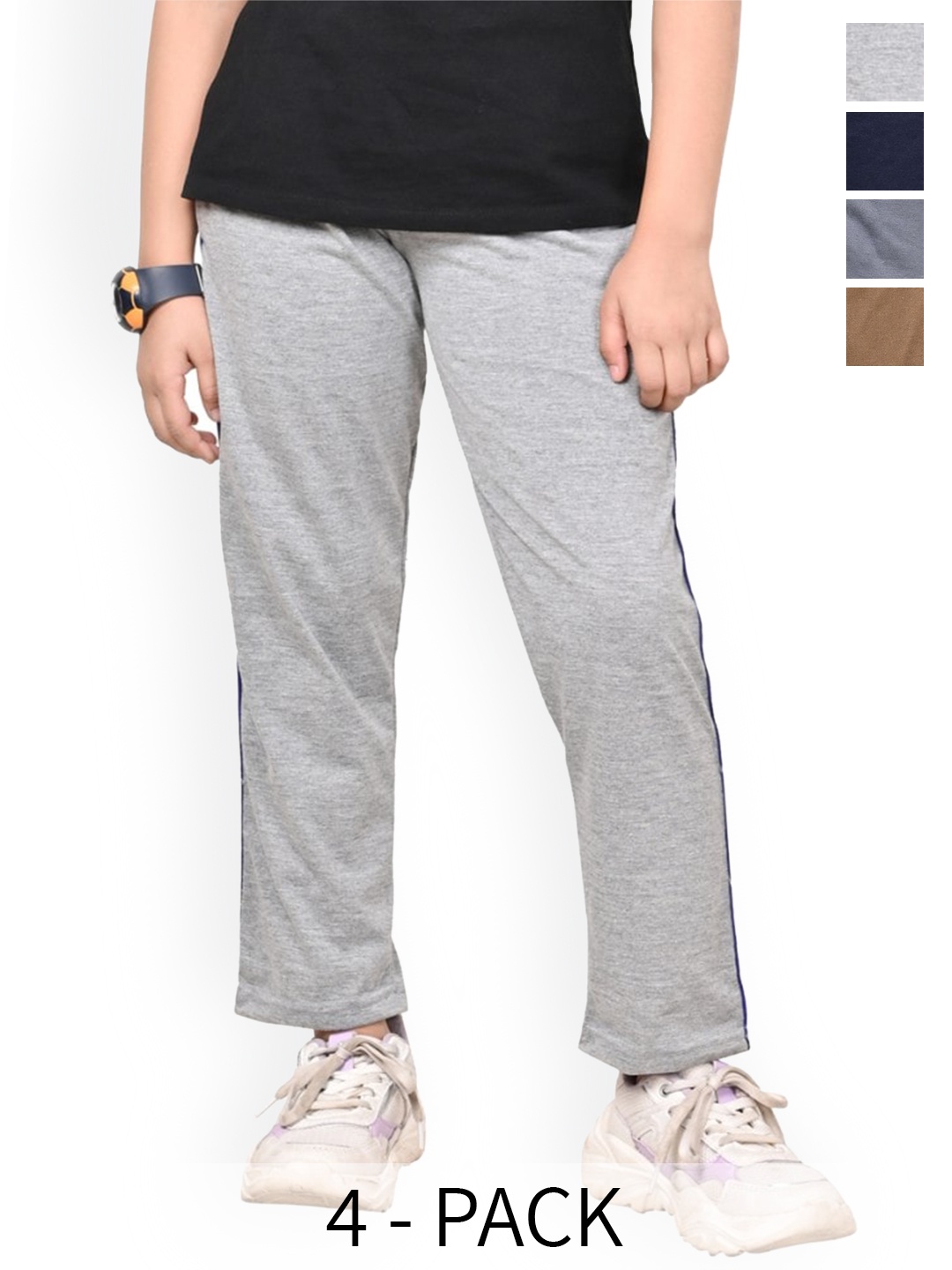 

BAESD Girls Pack Of 4 Pure Cotton Track Pants, Grey