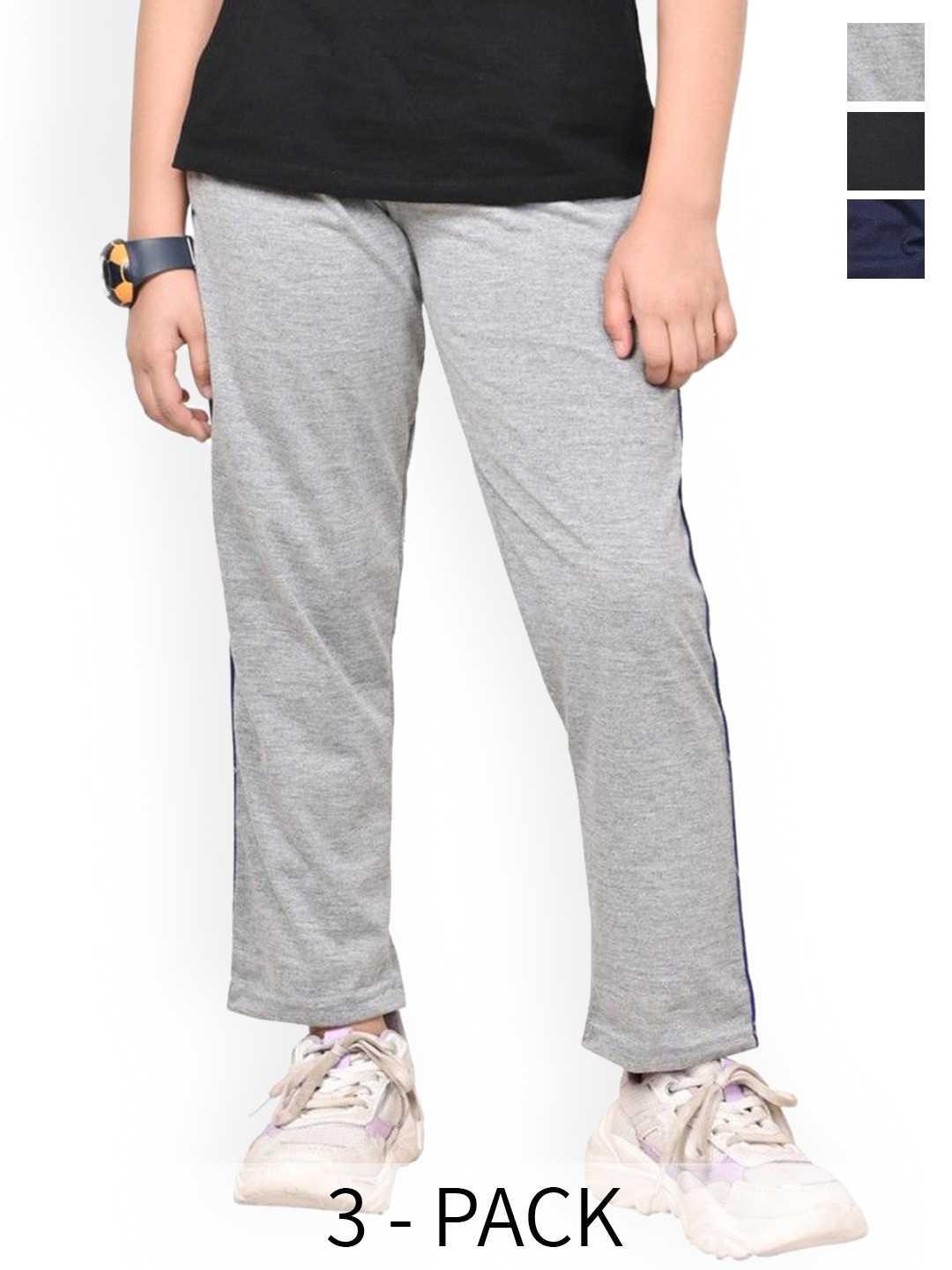 

BAESD Girls Pack Of 3 Pure Cotton Track Pants, Grey