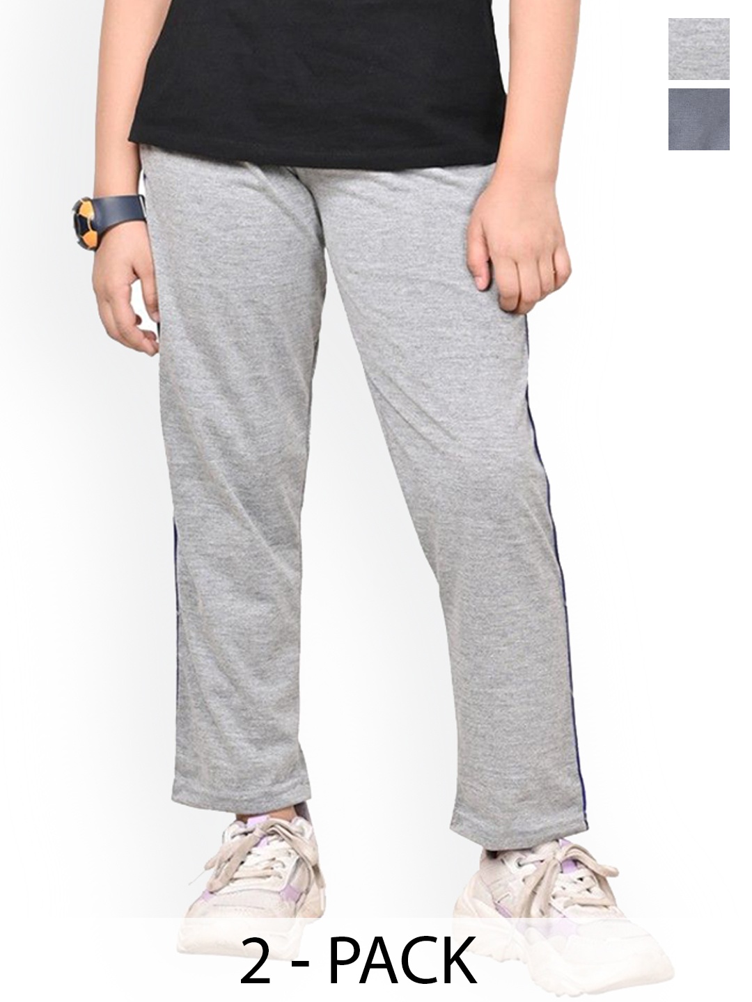 

BAESD Girls Pack Of 2 Pure Cotton Track Pants, Grey