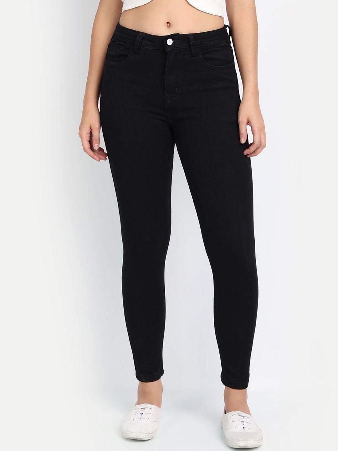 

BROADSTAR Women Smart Skinny Fit High-Rise Stretchable Jeans, Black